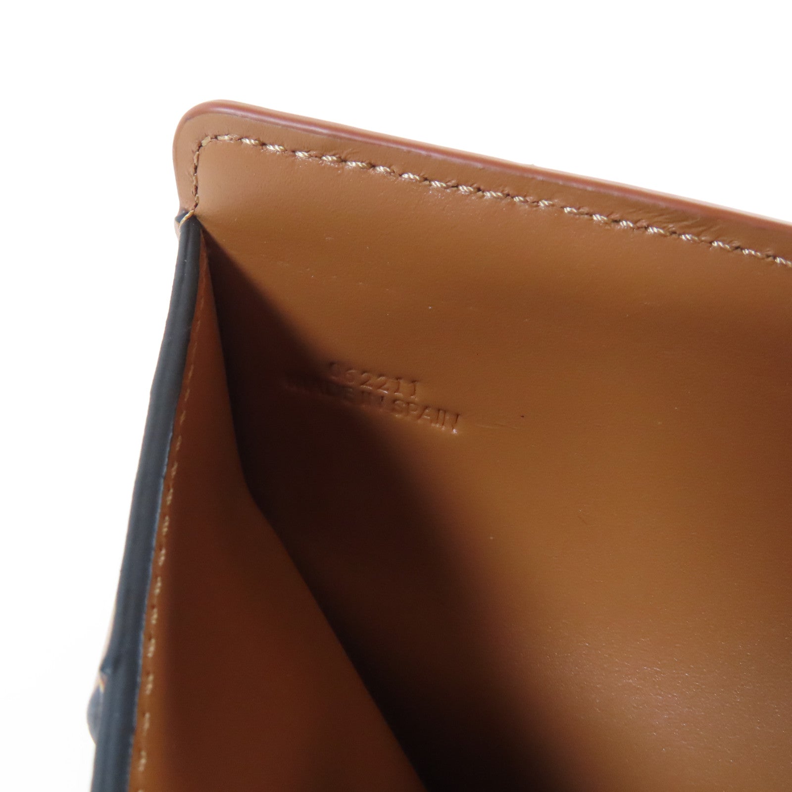 LOEWE 牛皮皮革Puzzle Zip Wallet金扣錢包灰色/啡色