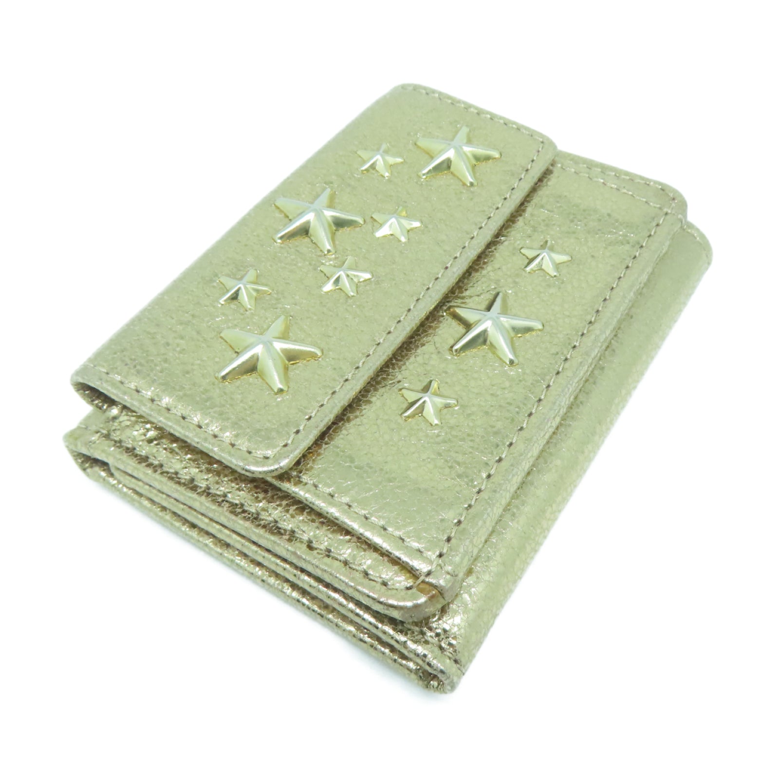 JIMMY CHOO 牛皮皮革Wallet金扣錢包金色