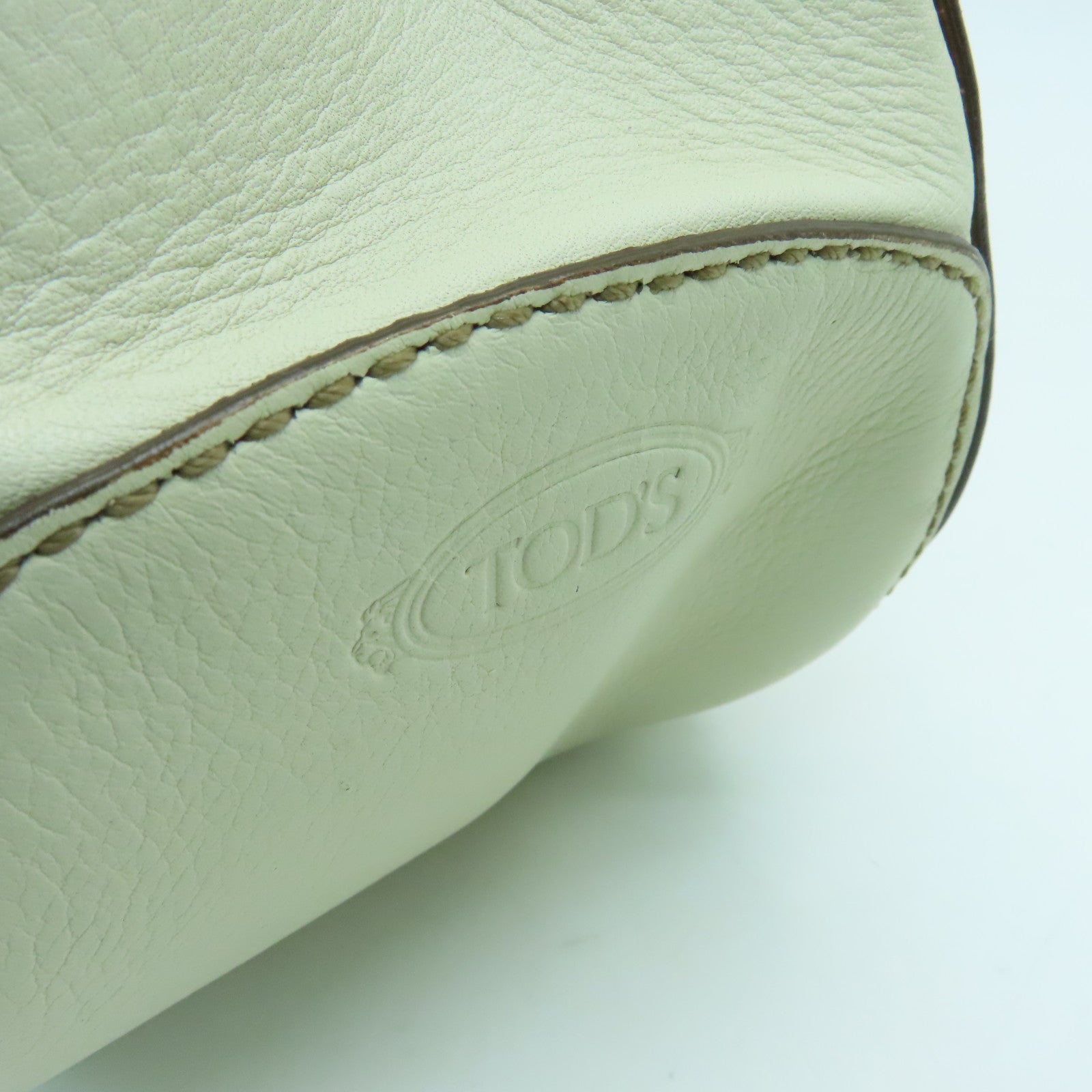 TOD'S cowhide leather Shoulder Bag silver buckle shoulder bag white