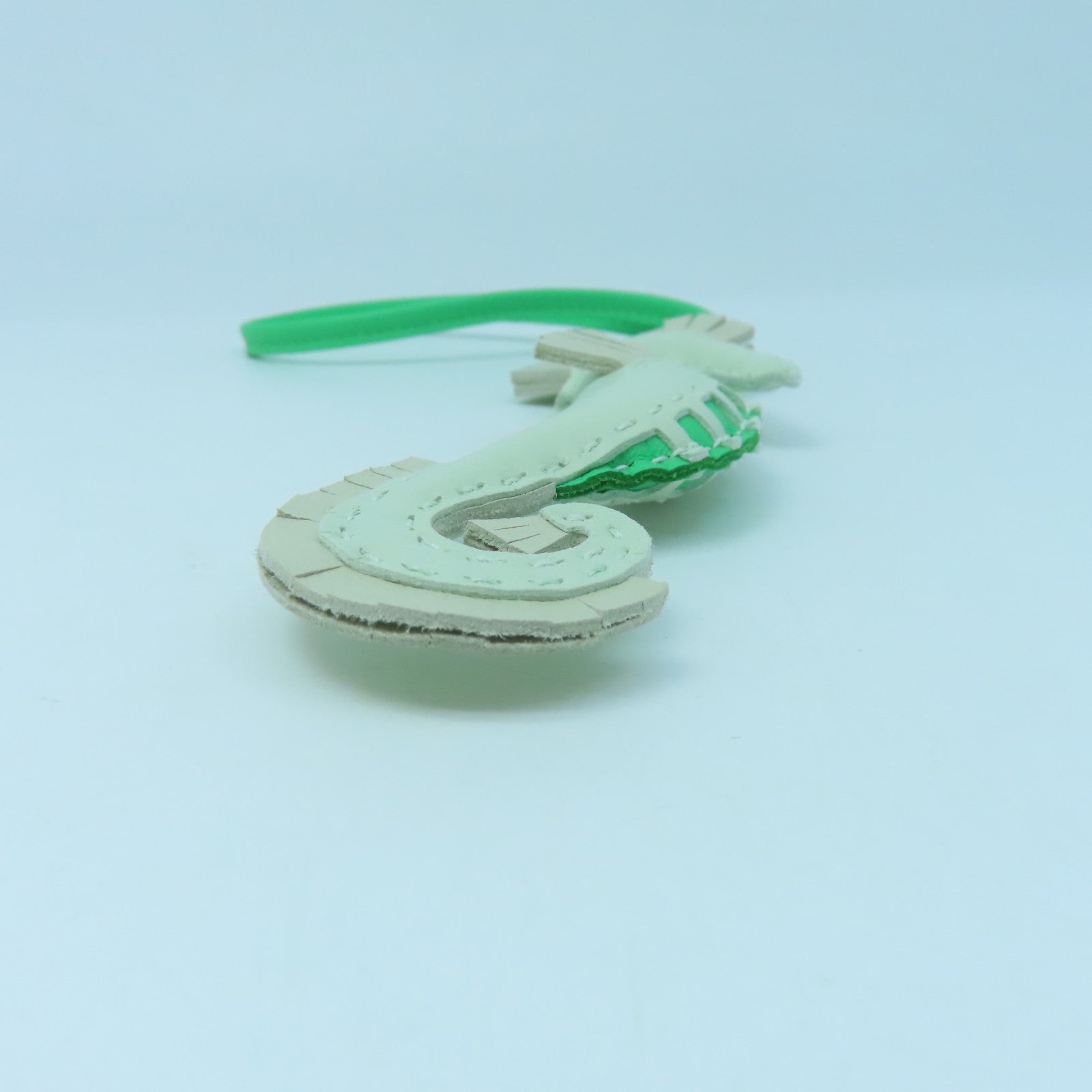 HERMES Milo羊皮皮革Hippo Charm掛飾綠色