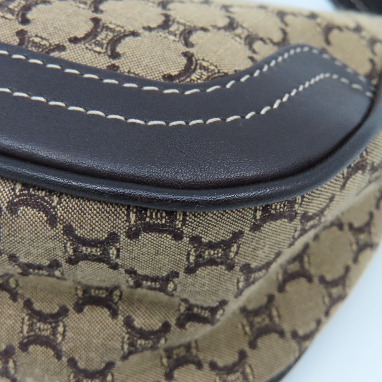 CELINE 帆布Handbag金扣手挽袋啡色