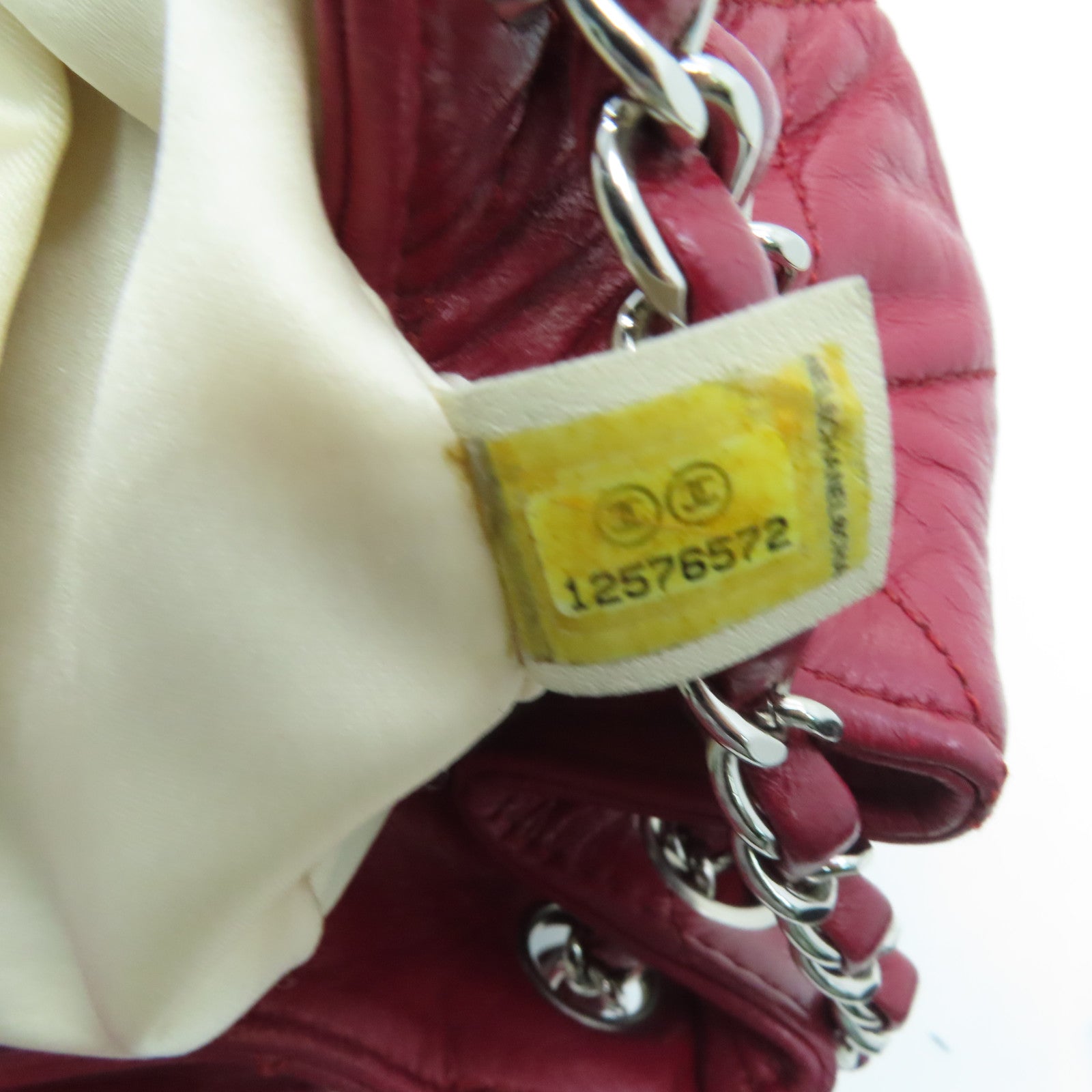 CHANEL 菱格牛皮皮革Chain Shoulder银扣肩背袋红色