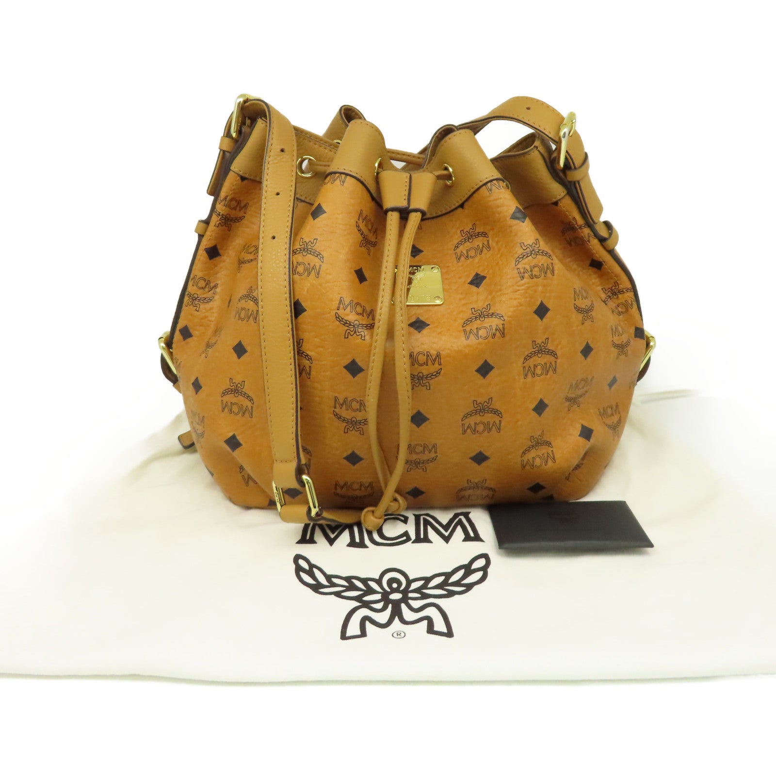 MCM 牛皮皮革Shoulder Bag金扣肩背袋啡色