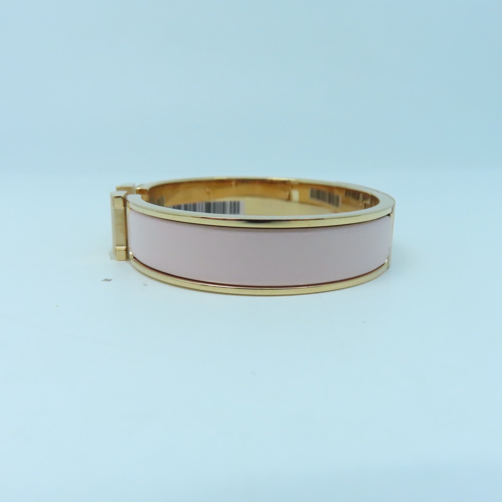 HERMES 金屬Clic H Bracelet金扣手鐲粉紅色