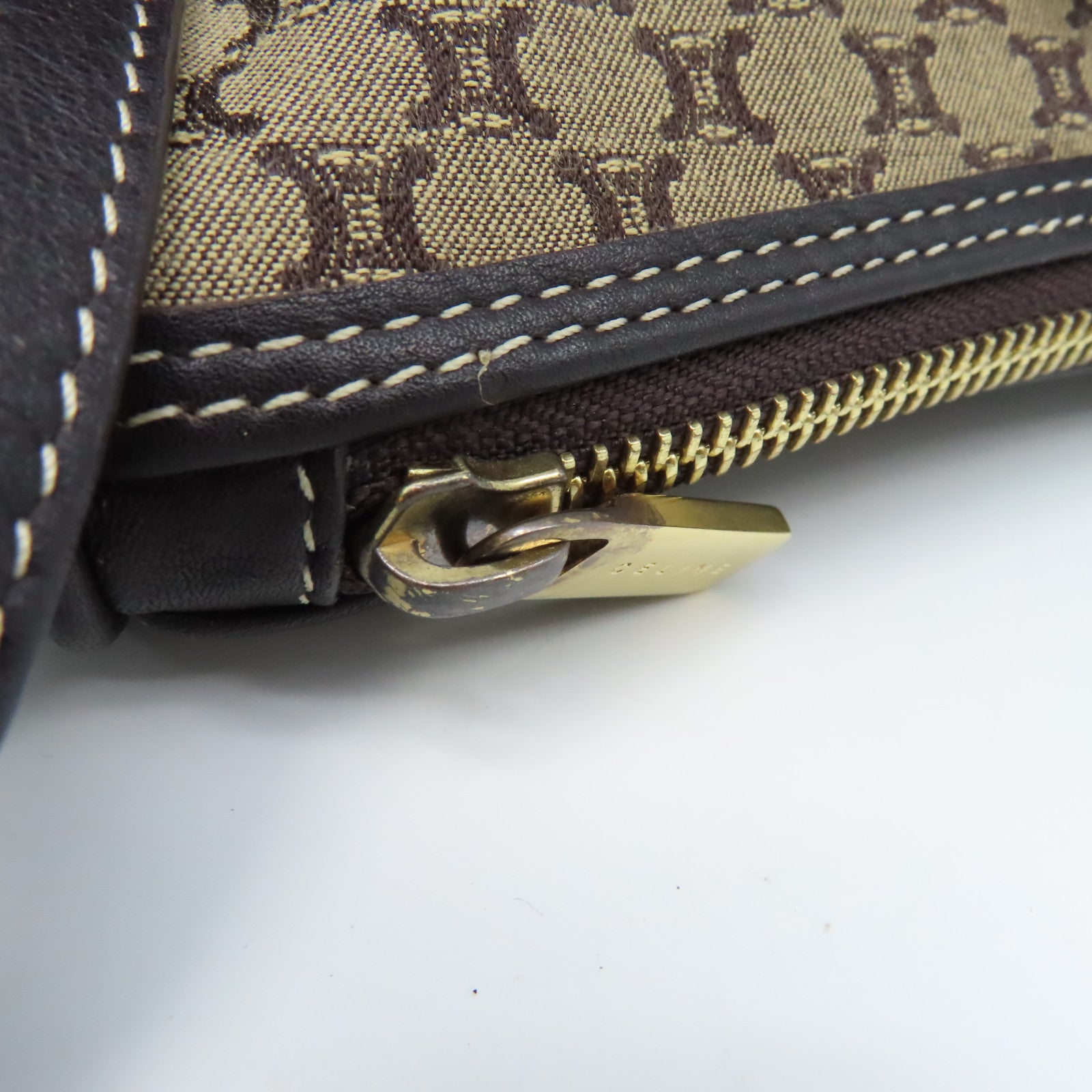 CELINE 帆布Handbag金扣手挽袋啡色