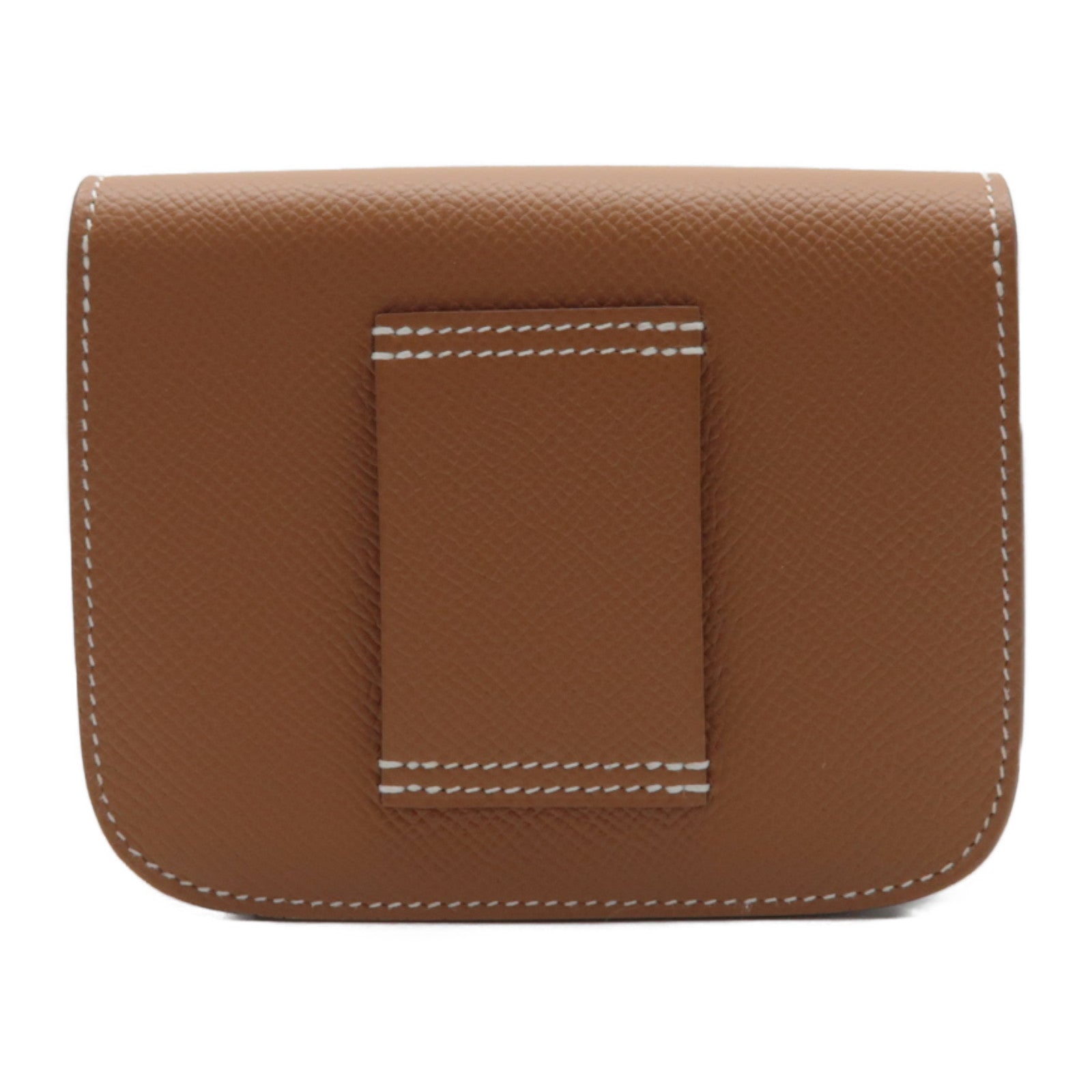 HERMES Epsom皮革Constance Slim銀扣錢包啡色