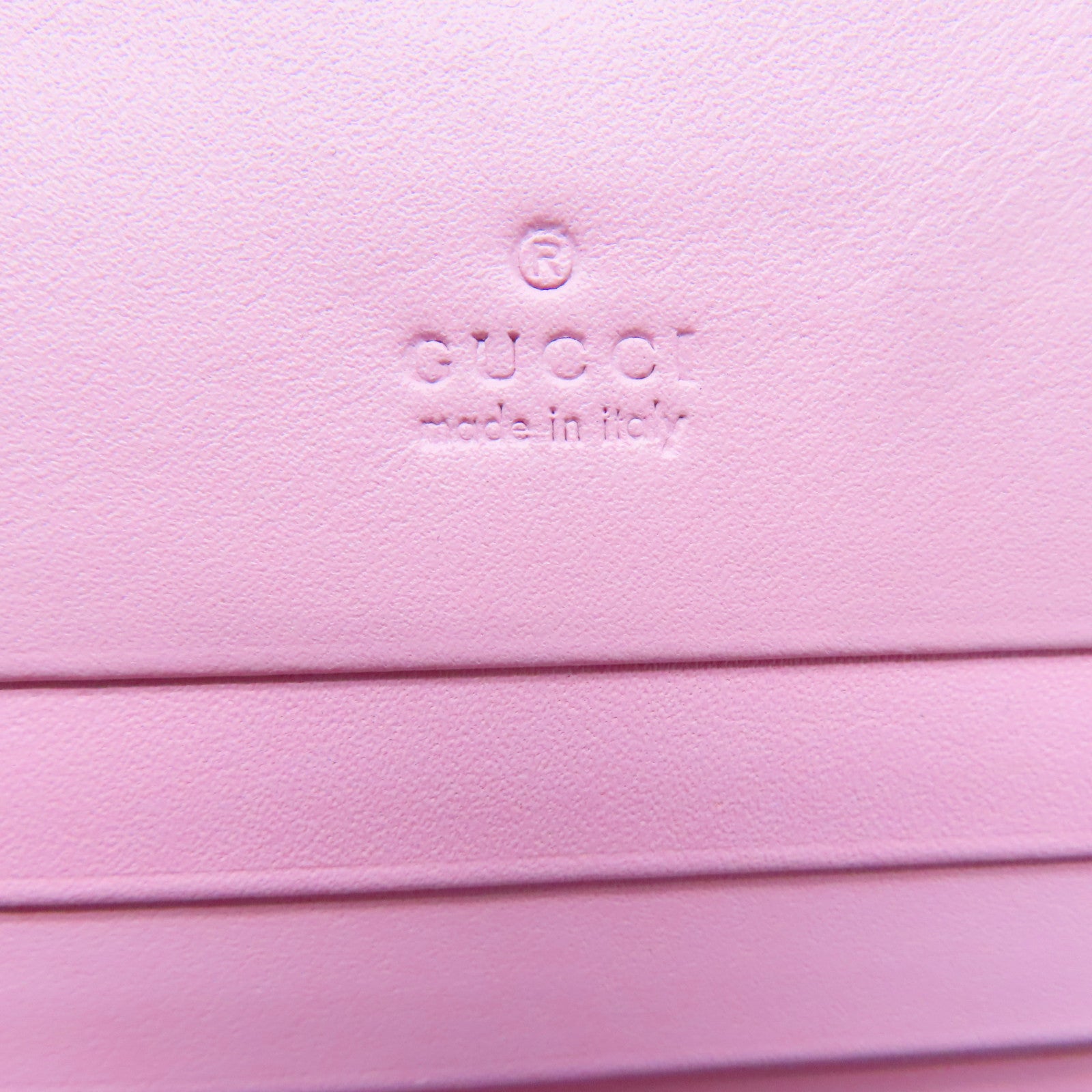 GUCCI 塗層帆布Wallet金扣錢包粉紅色/啡色
