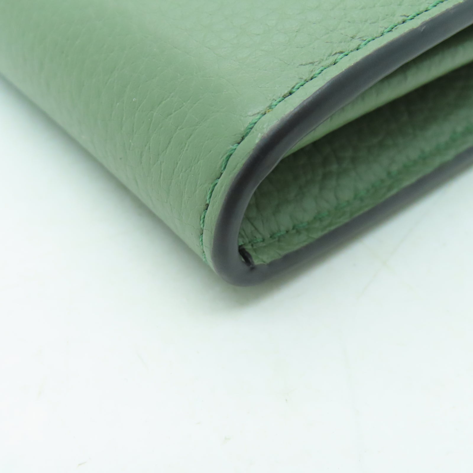 MULBERRY 牛皮皮革Medium Darley Wallet銀扣錢包綠色