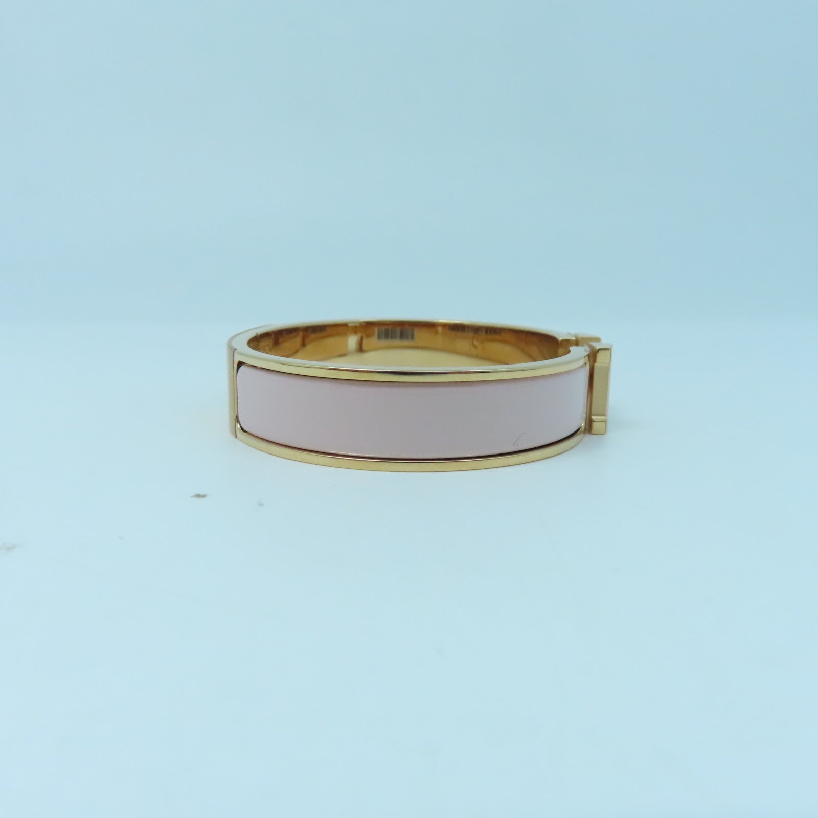 HERMES 金屬Clic H Bracelet金扣手鐲粉紅色