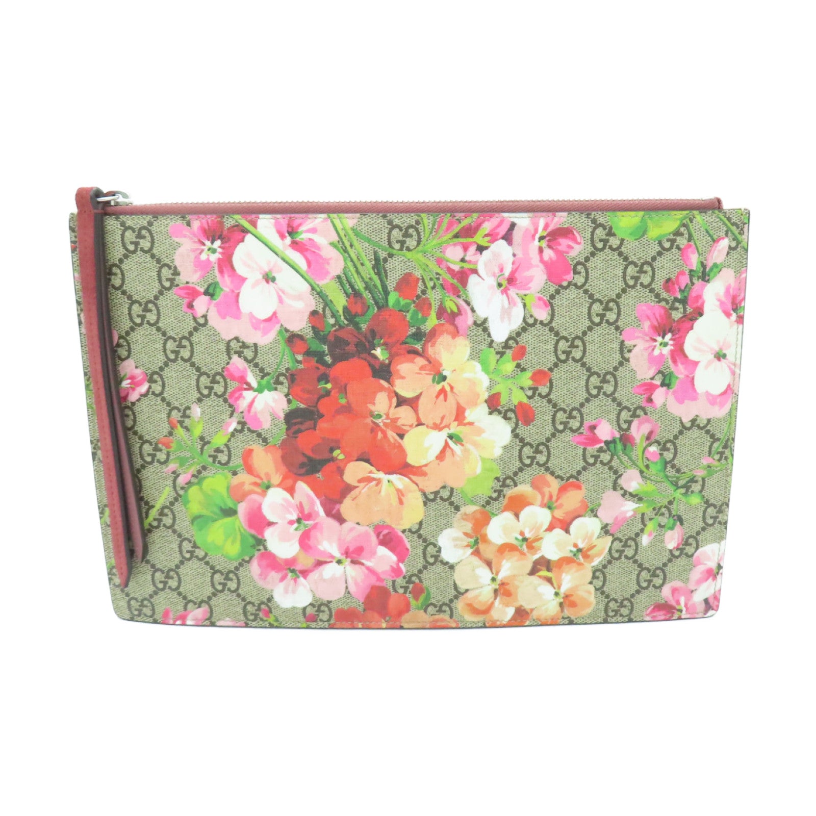 GUCCI 塗層皮革Clutch Bag銀扣手拿包紅色/多色