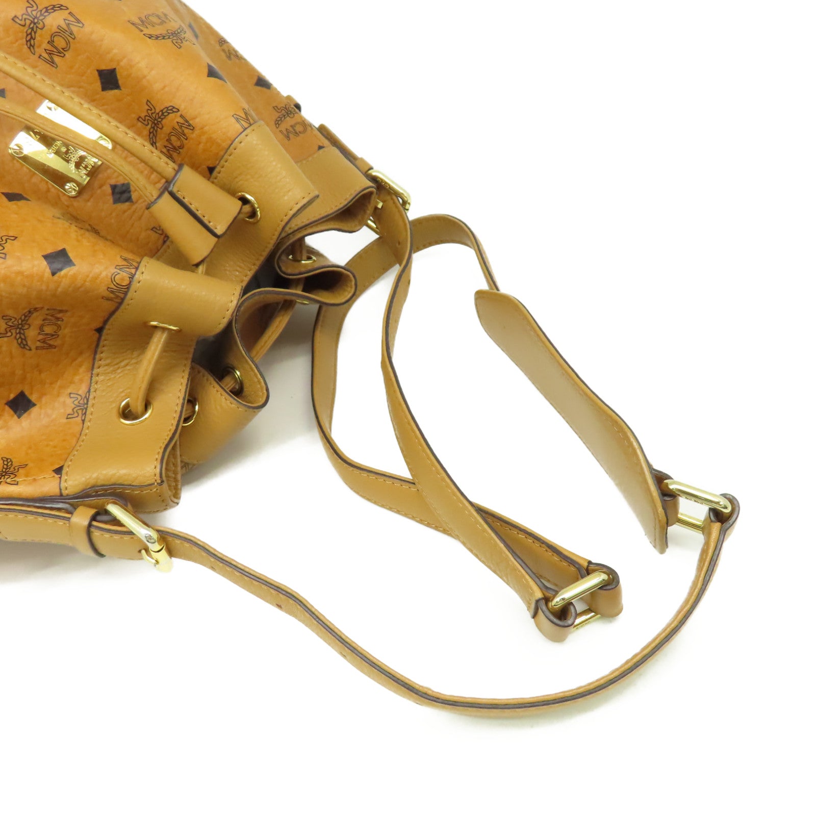 MCM 牛皮皮革Shoulder Bag金扣肩背袋啡色