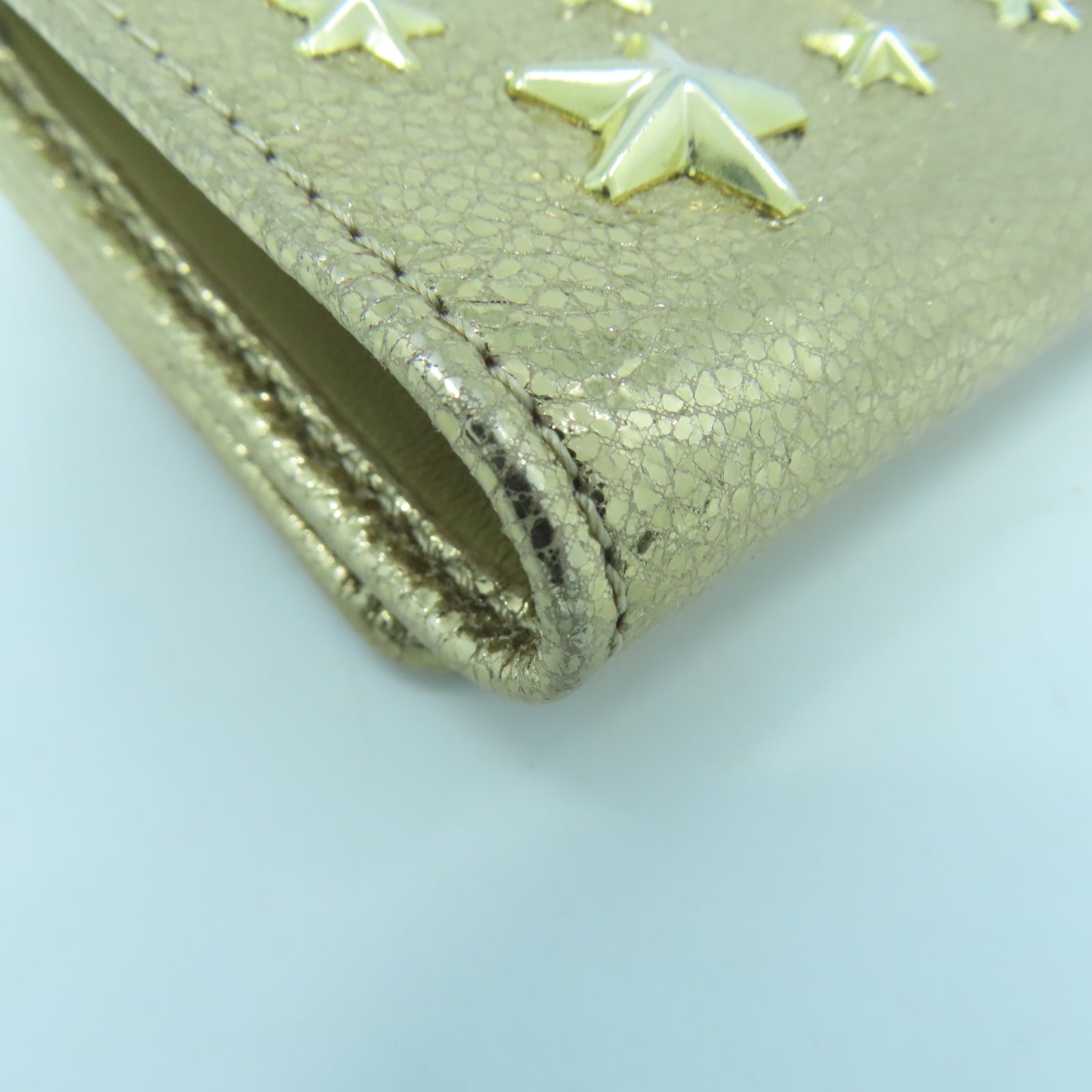 JIMMY CHOO 牛皮皮革Wallet金扣錢包金色