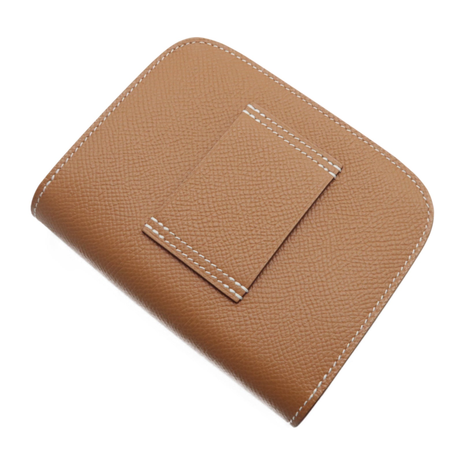 HERMES Epsom皮革Constance Slim銀扣錢包啡色