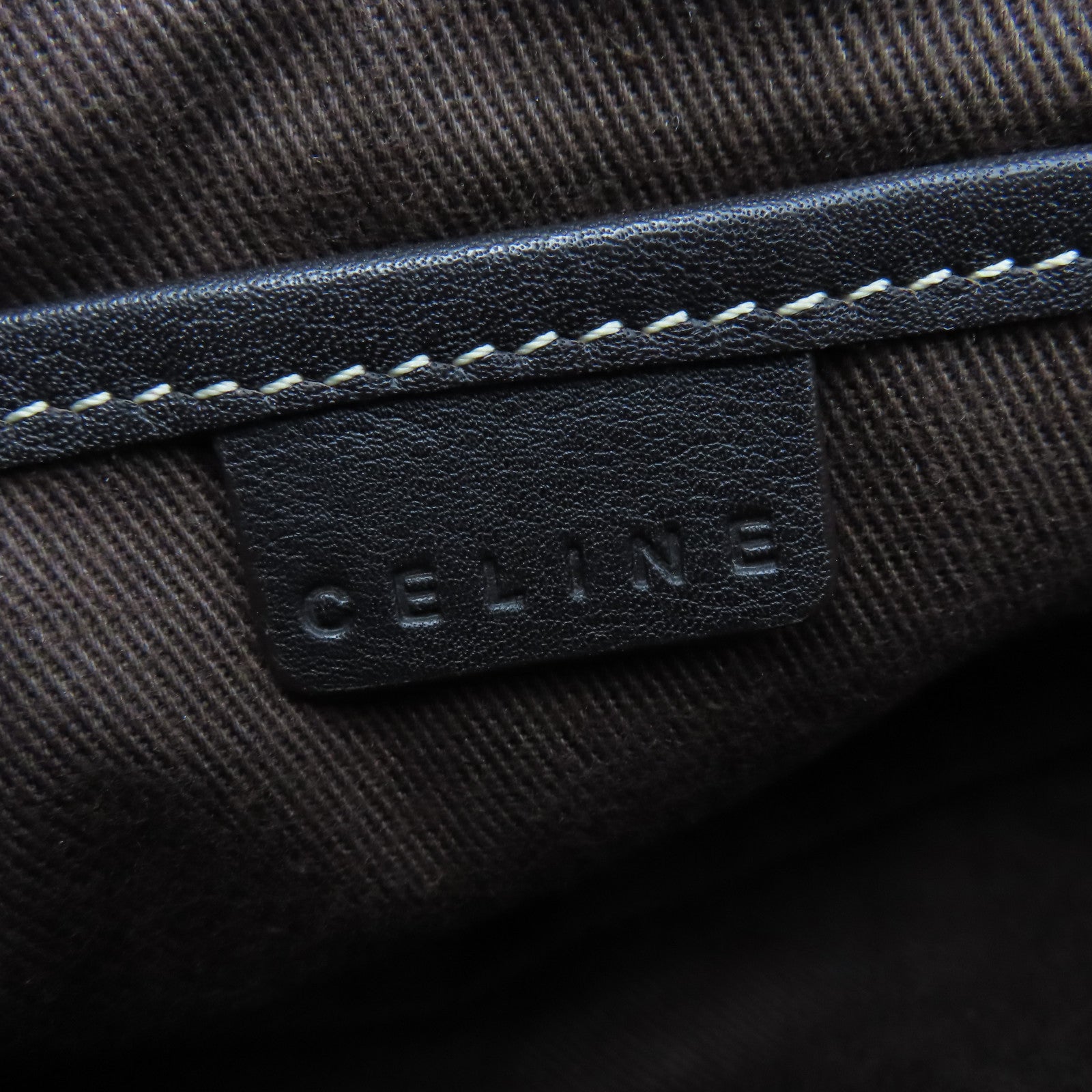 CELINE 帆布Handbag金扣手挽袋啡色