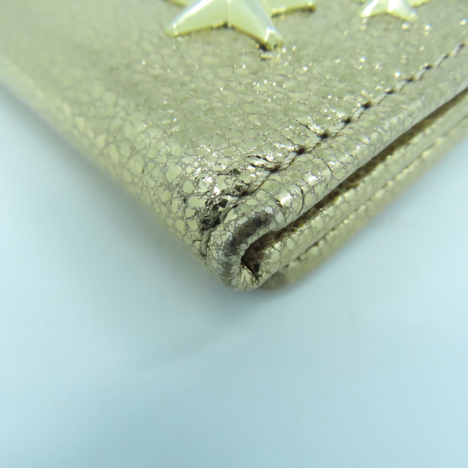 JIMMY CHOO 牛皮皮革Wallet金扣錢包金色