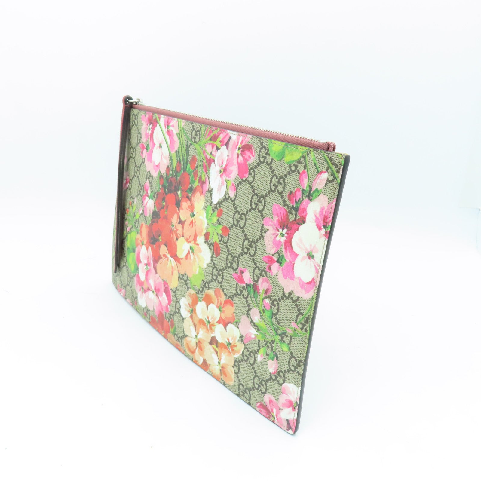 GUCCI 塗層皮革Clutch Bag銀扣手拿包紅色/多色