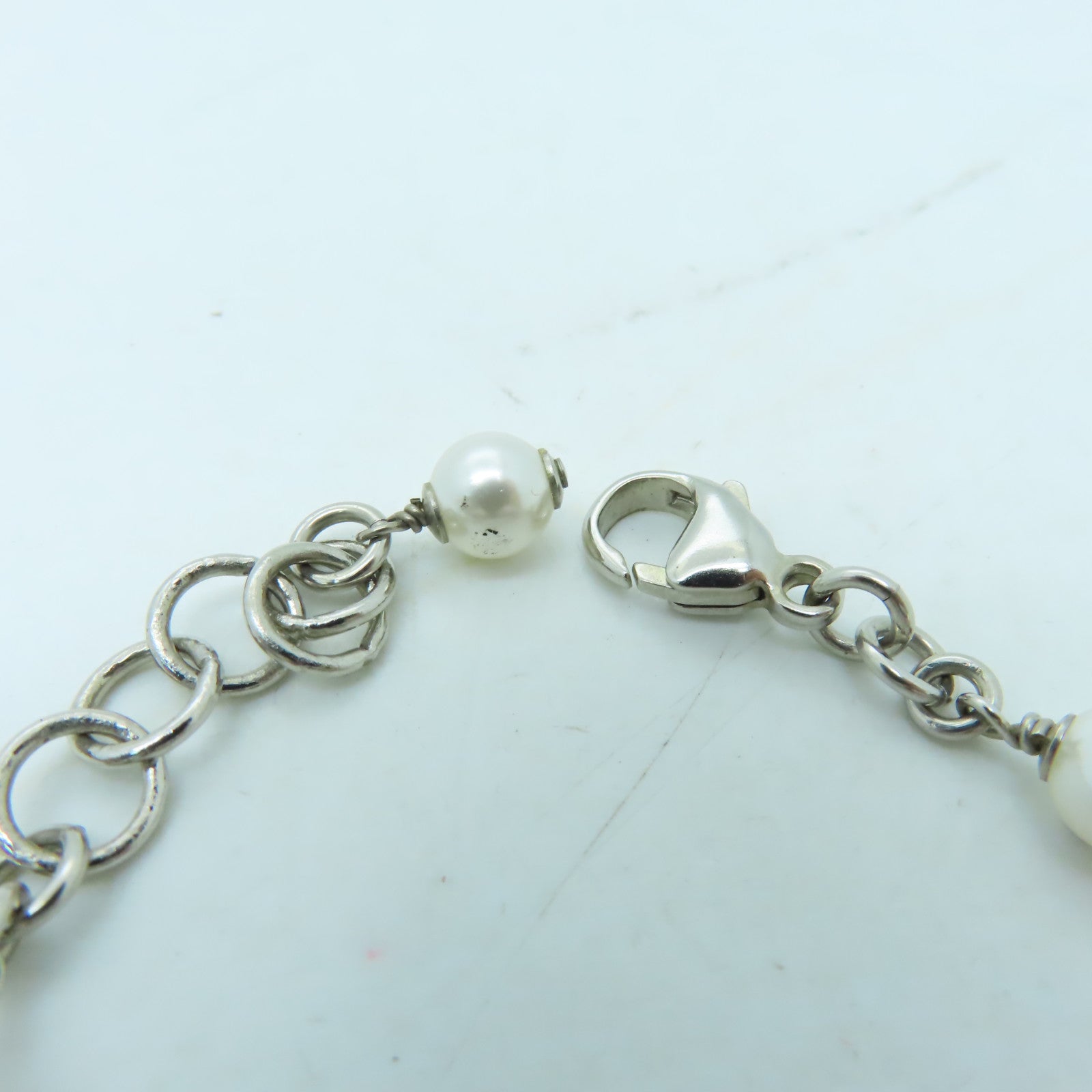 CHANEL 金屬Bracelet手鏈粉紅色/白色