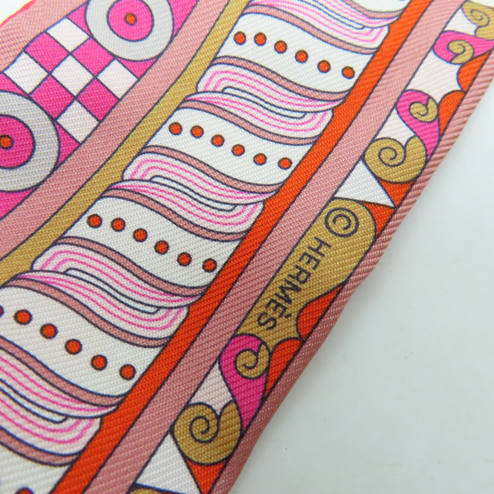 HERMES 絲質Twilly絲巾紅色
