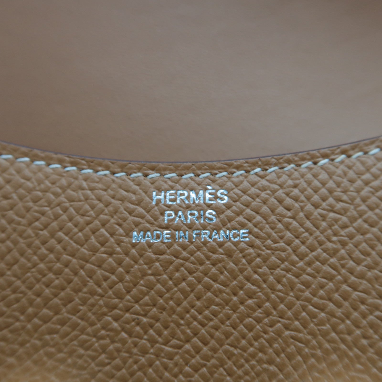 HERMES Epsom皮革Constance Slim銀扣錢包啡色
