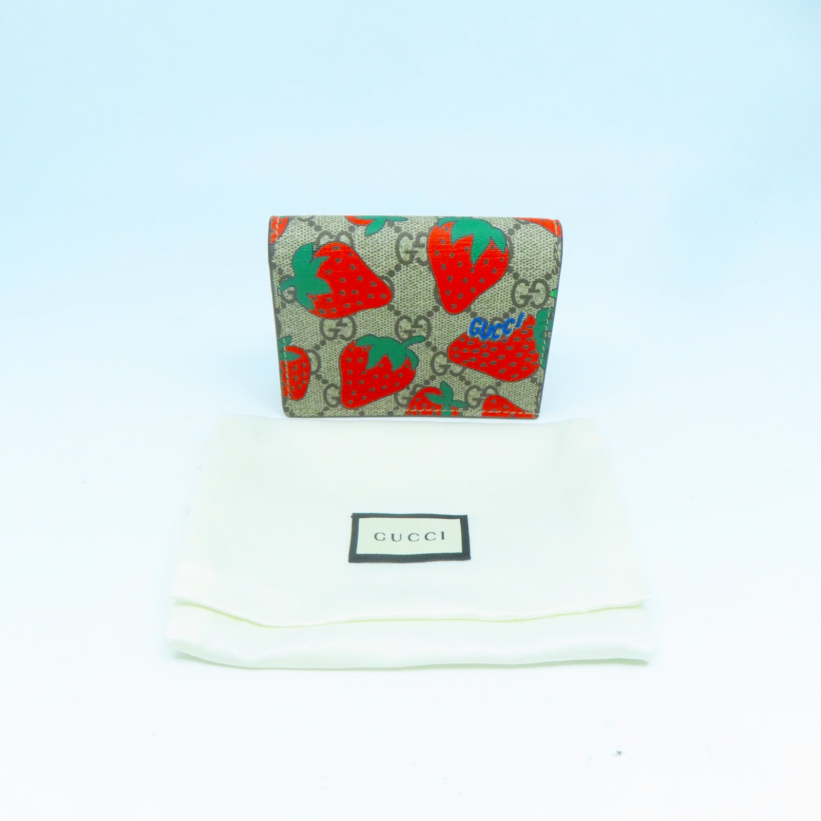 GUCCI 塗層帆布Wallet金扣錢包粉紅色/啡色