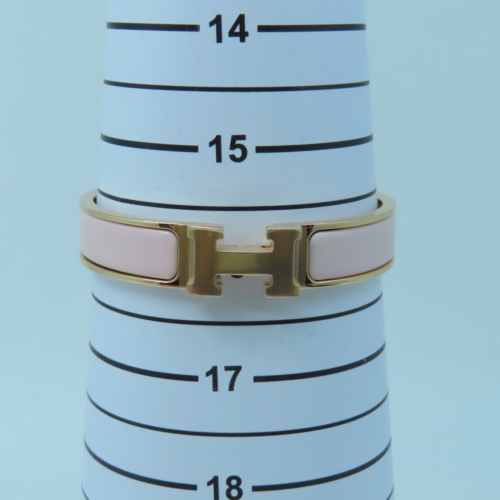 HERMES 金屬Clic H Bracelet金扣手鐲粉紅色