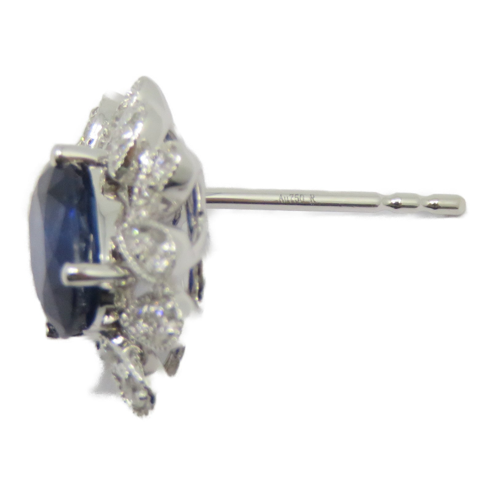 JEWELRY 【激減優惠】18K白金Sapphire Earrings 1.91ct藍寶石/0.192ct鑽石耳環