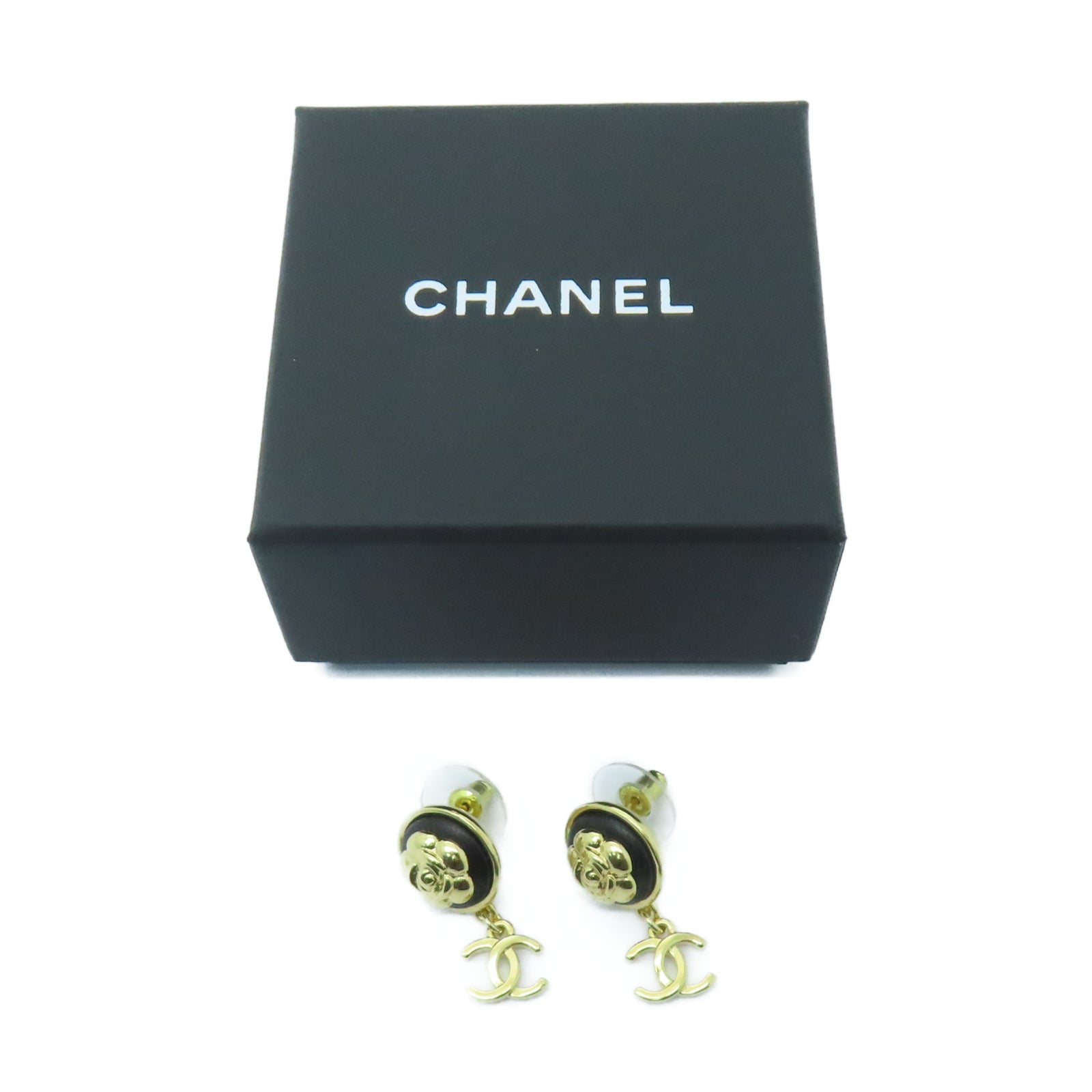 CHANEL 金屬Earrings耳環黑色/金色