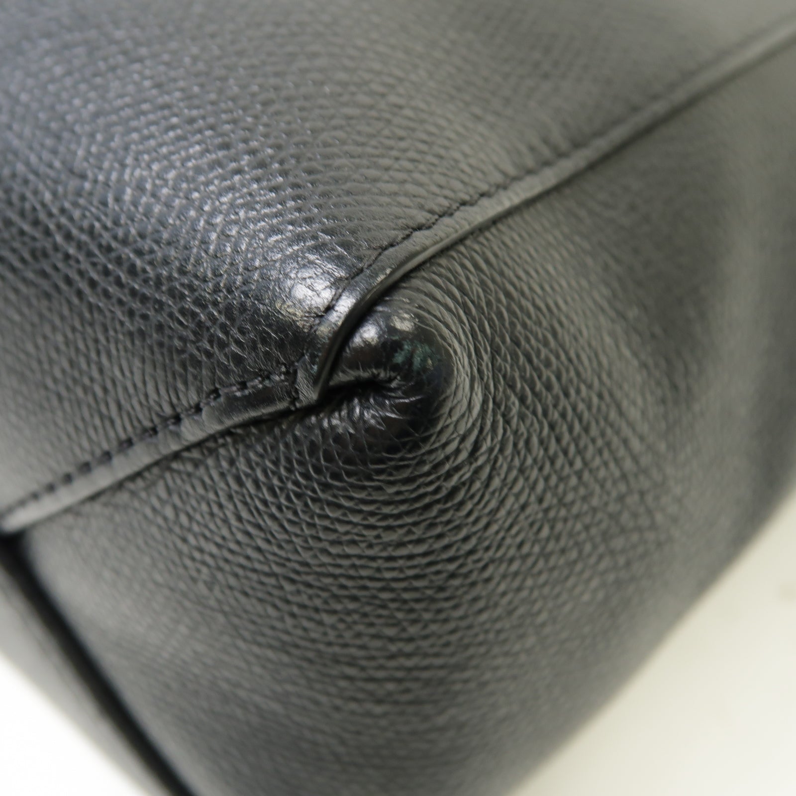 CELINE 牛皮皮革Cabas Handbag銀扣手挽袋黑色