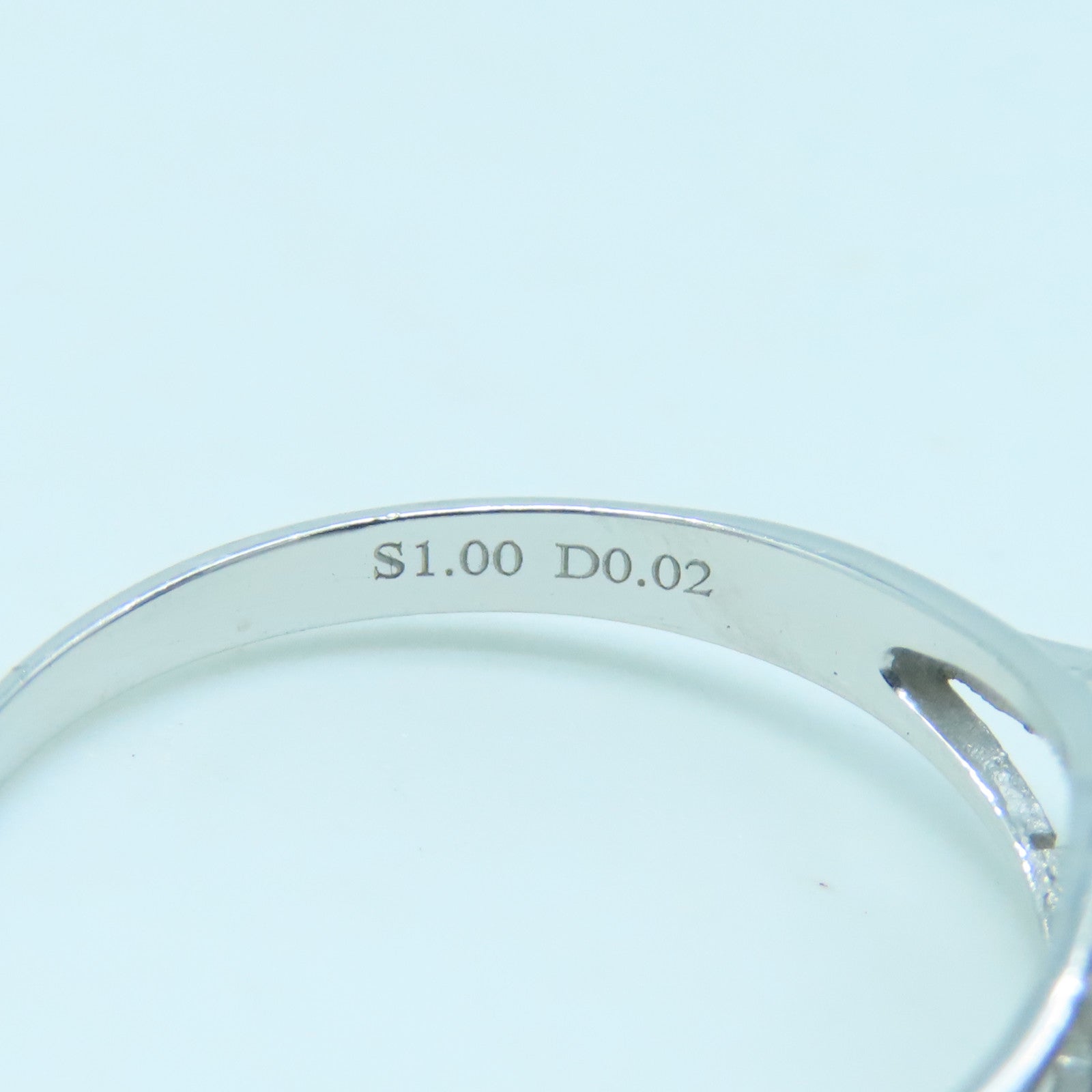 JEWELRY PT900 Platinum Sapphire Diamond Ring 1.00ct Sapphire/0.02ct Diamond Ring US#6.75