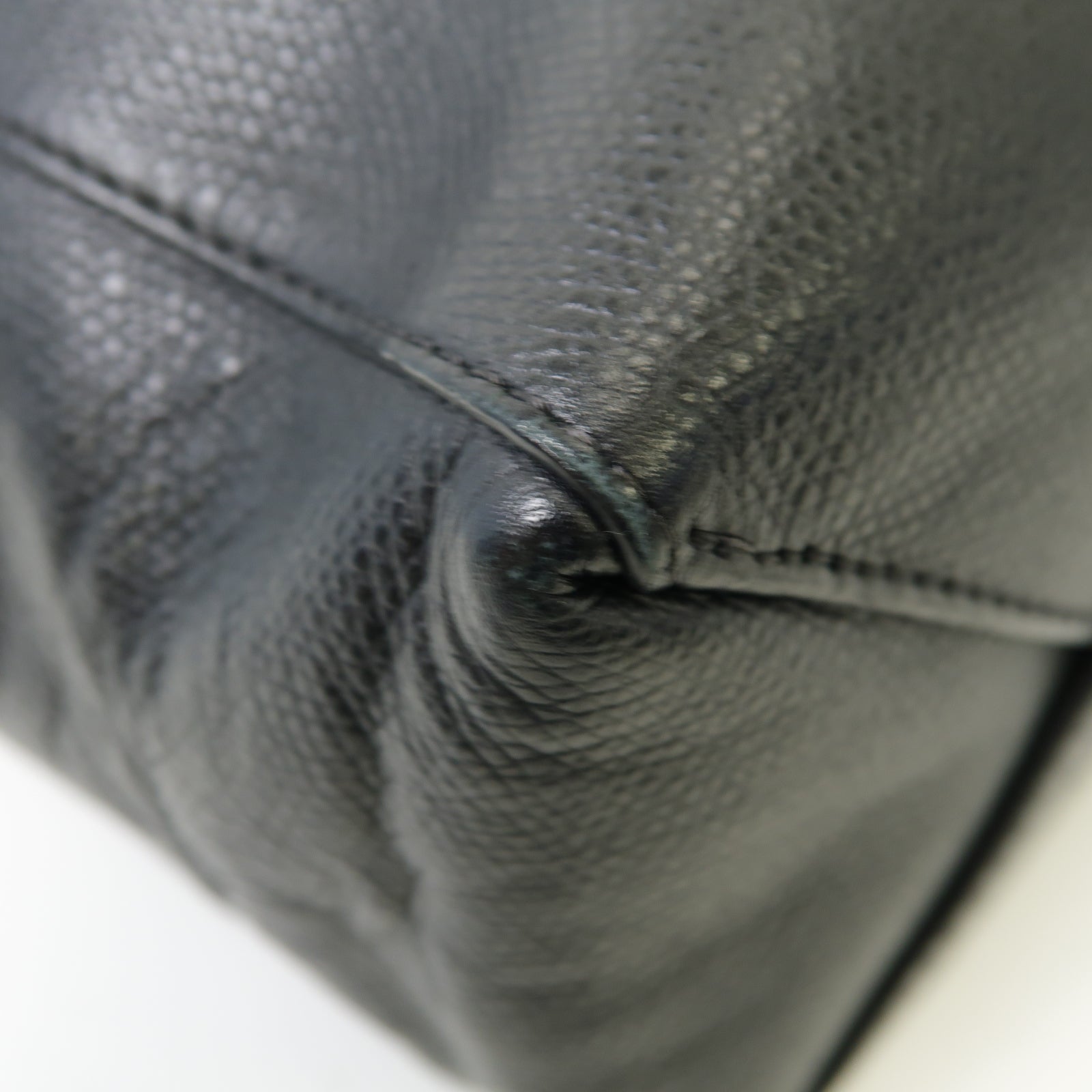 CELINE 牛皮皮革Cabas Handbag銀扣手挽袋黑色