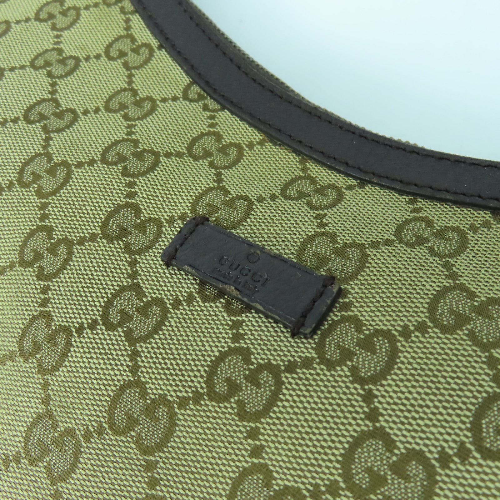 GUCCI 帆布GG Canvas Shoulder Bag銀扣肩背袋啡色