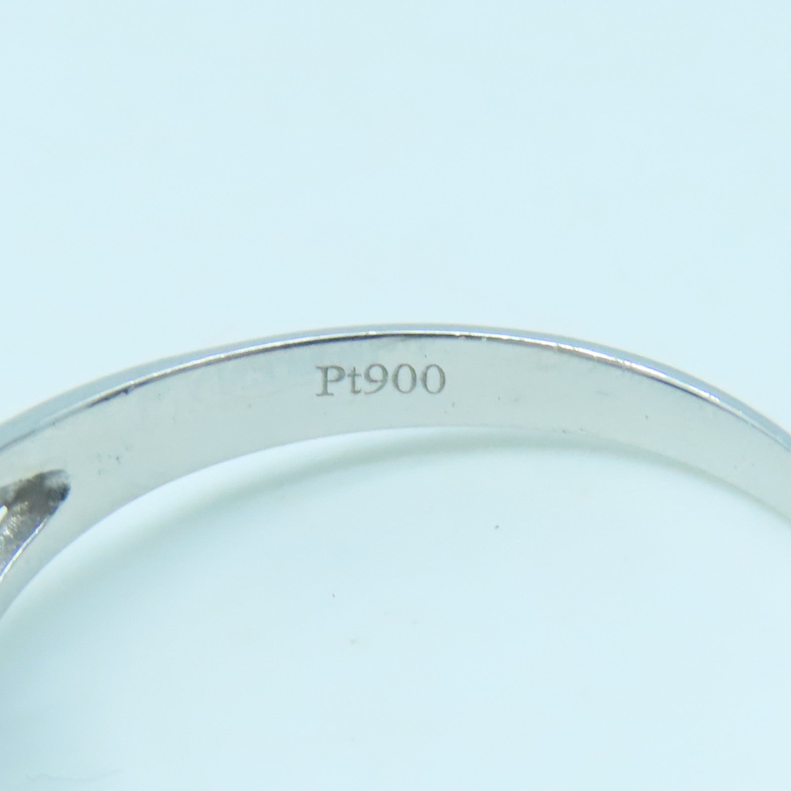 JEWELRY PT900 Platinum Sapphire Diamond Ring 1.00ct Sapphire/0.02ct Diamond Ring US#6.75