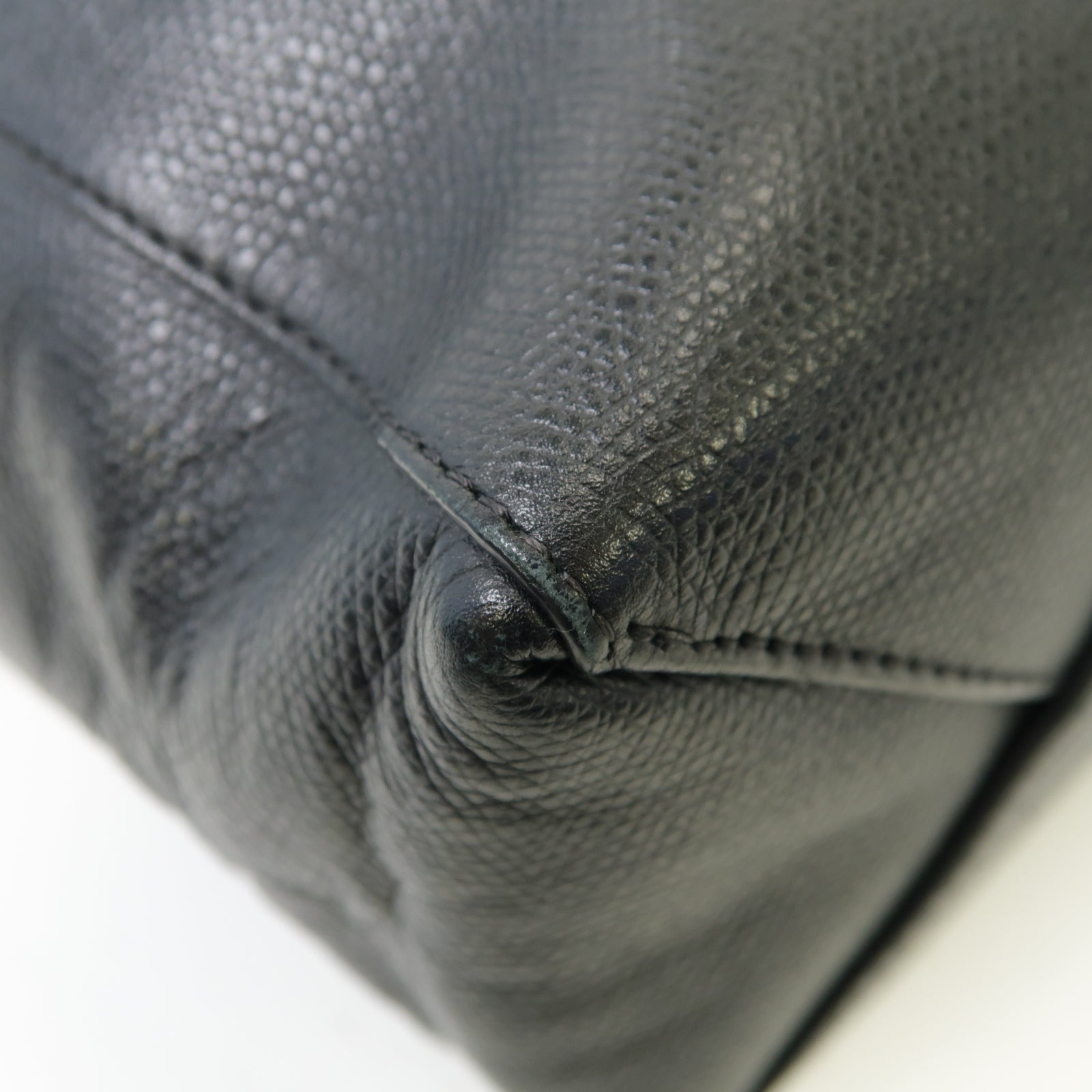 CELINE 牛皮皮革Cabas Handbag銀扣手挽袋黑色