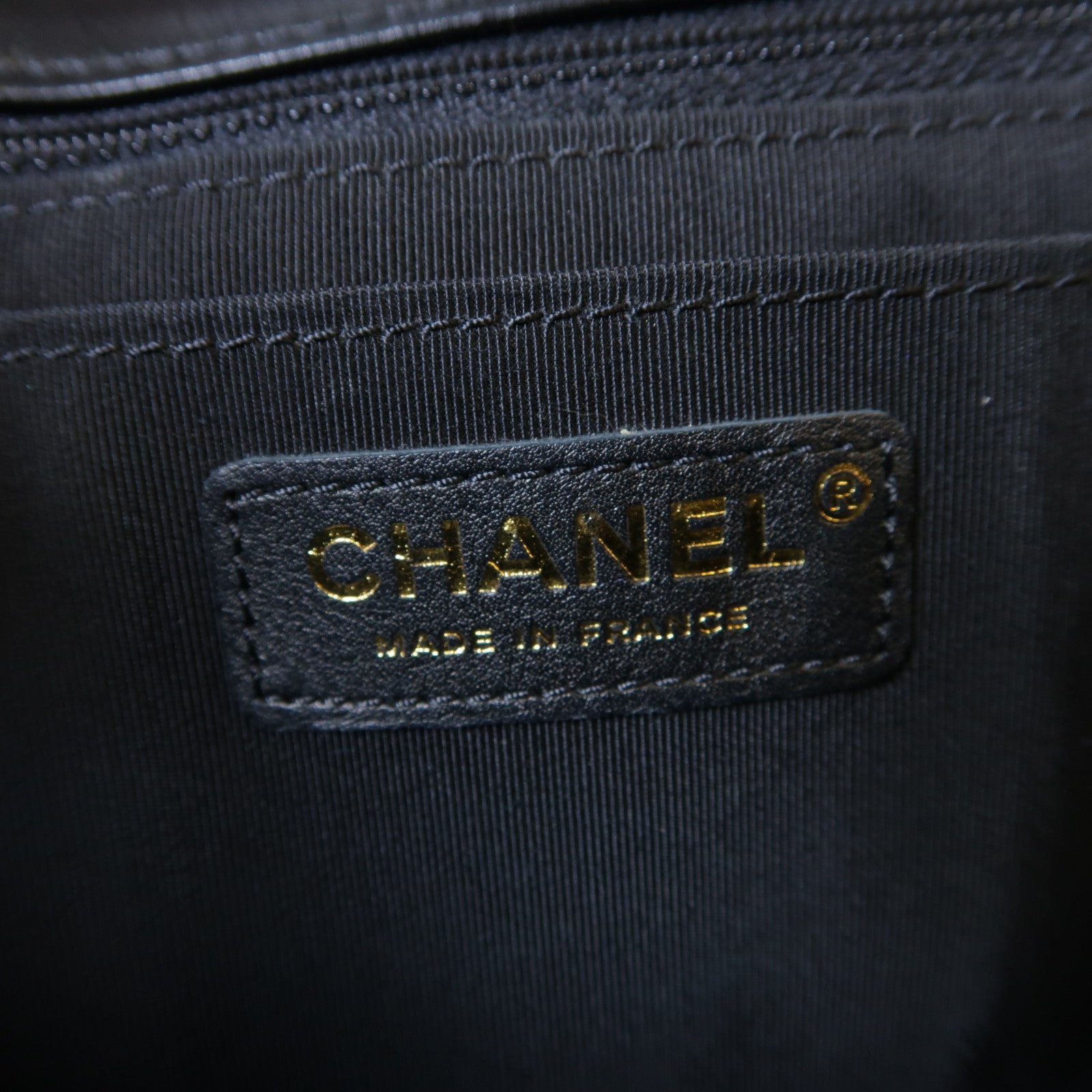 CHANEL 斜紋牛皮皮革Chain Shoulder Bag金扣鏈帶肩背袋黑色
