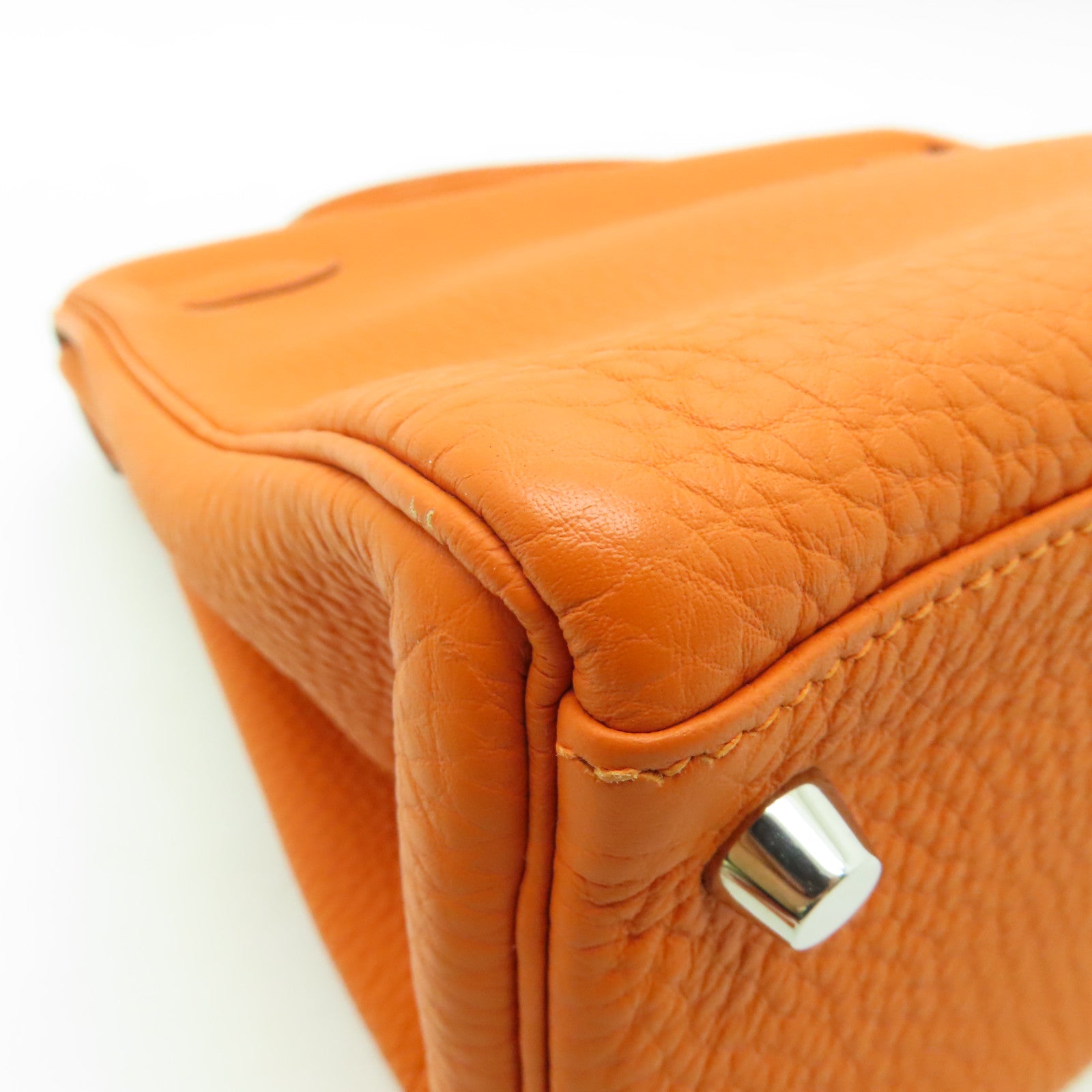 HERMES Togo皮革Kelly 32銀扣手挽肩背兩用袋橙色