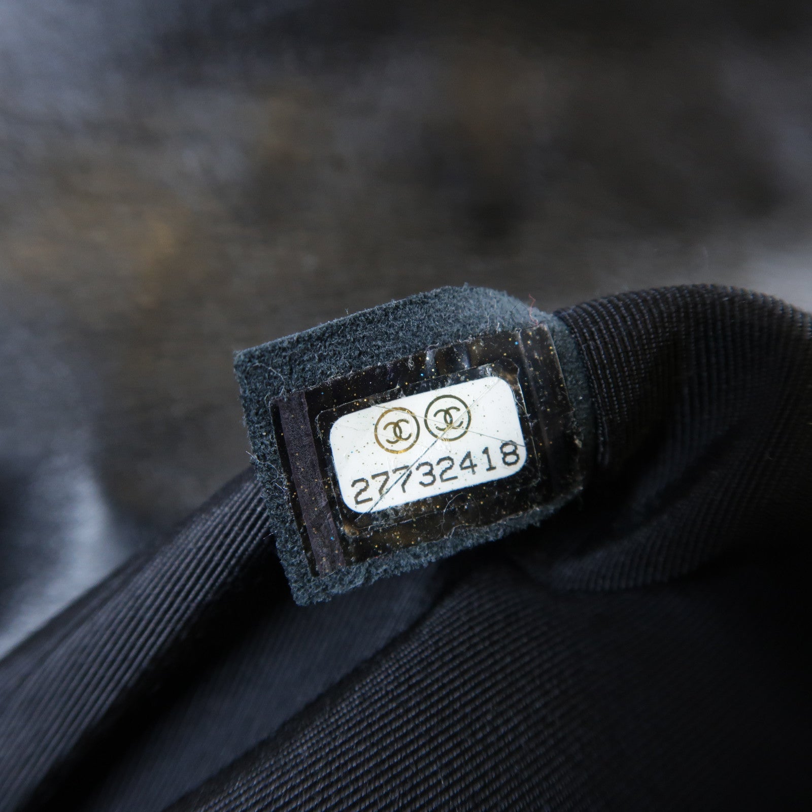 CHANEL 斜紋牛皮皮革Chain Shoulder Bag金扣鏈帶肩背袋黑色