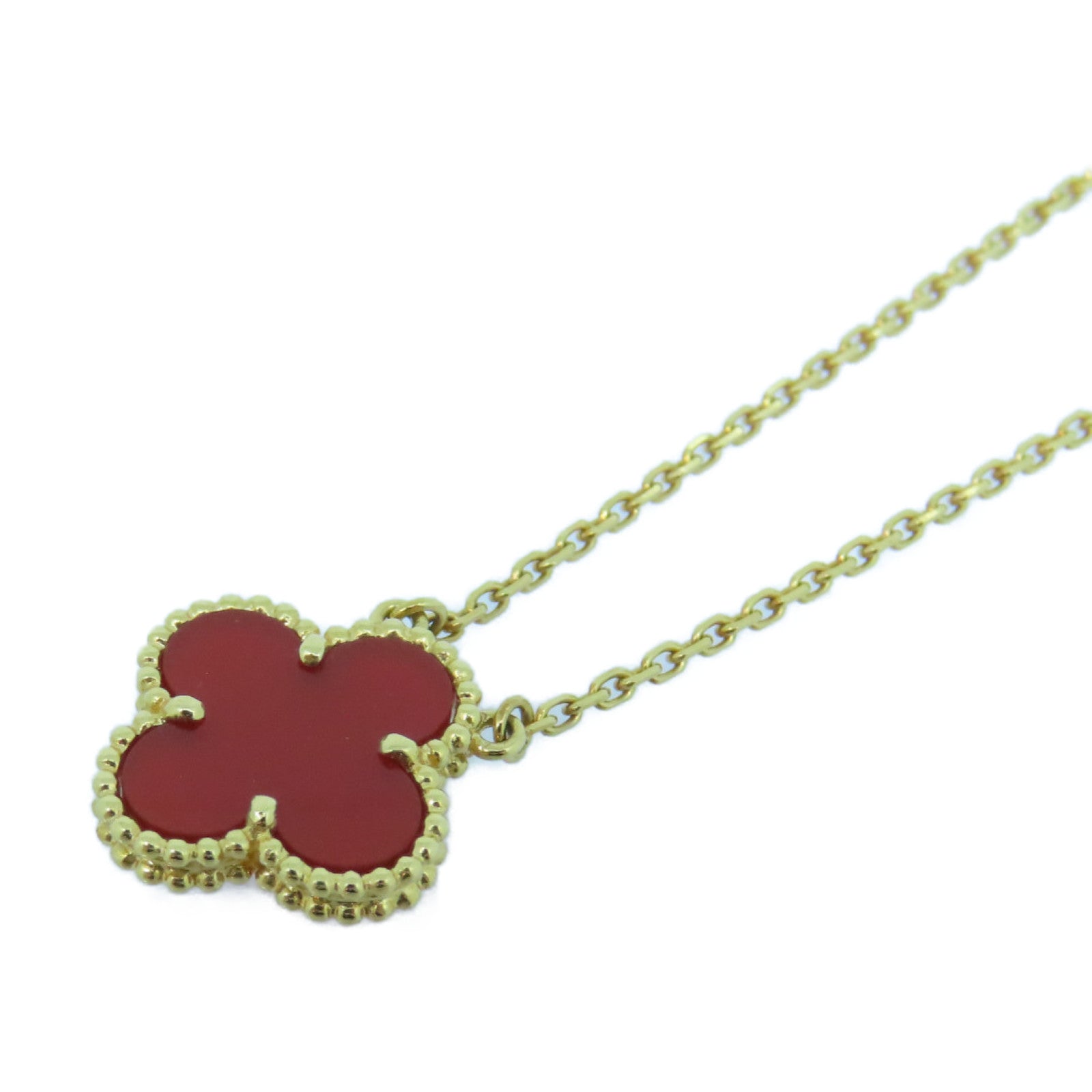 Van Cleef & Arpels 18K玫瑰金Sweet Alhambra Pendant項鍊金色/紅色