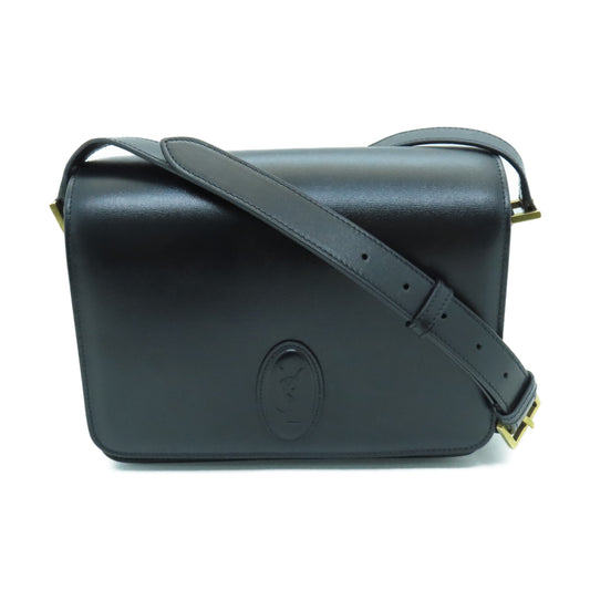 YVES SAINT LAURENT 牛皮皮革Shoulder Bag金扣肩背袋黑色
