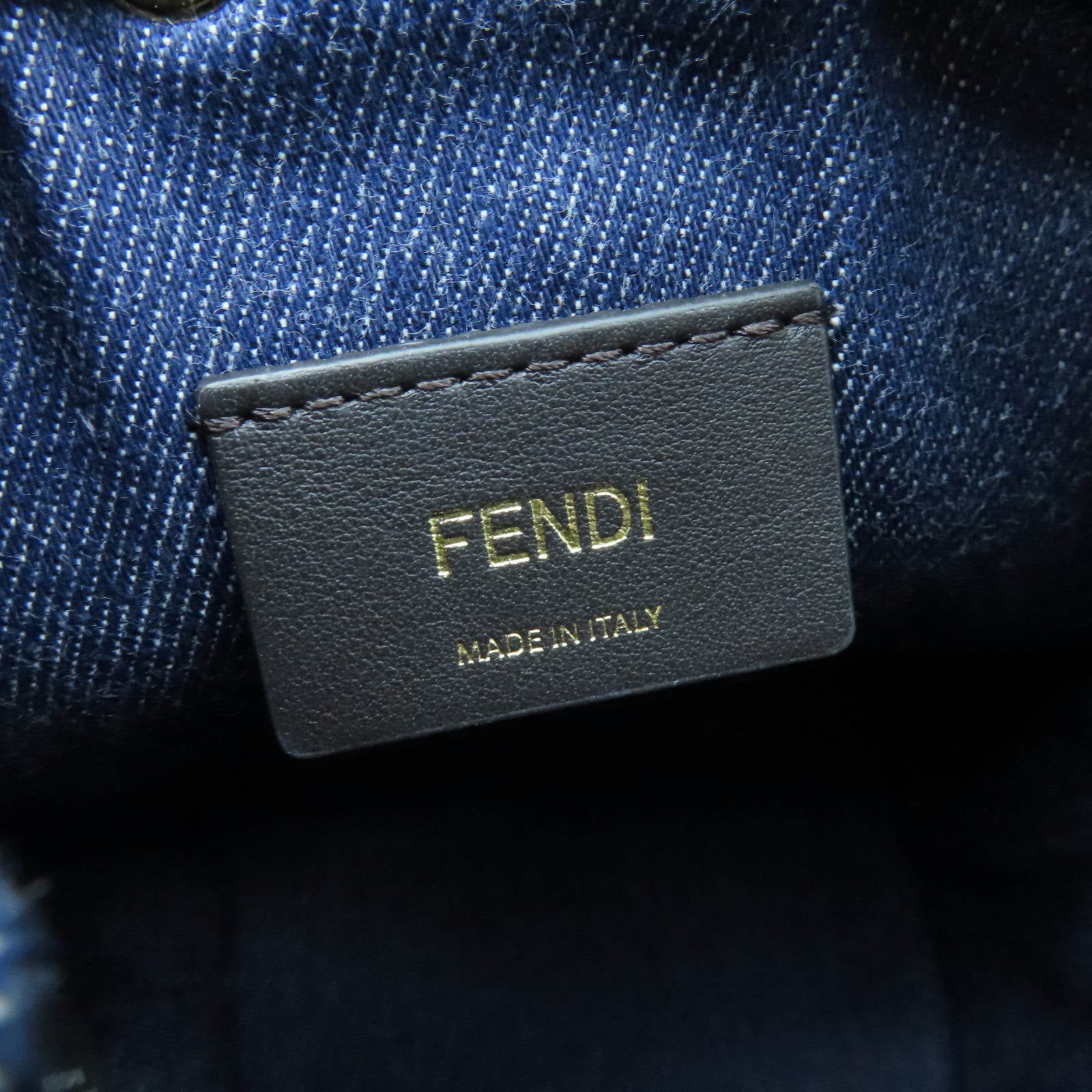 FENDI 帆布2way Shoulder Bag金扣手挽肩背兩用袋藍色