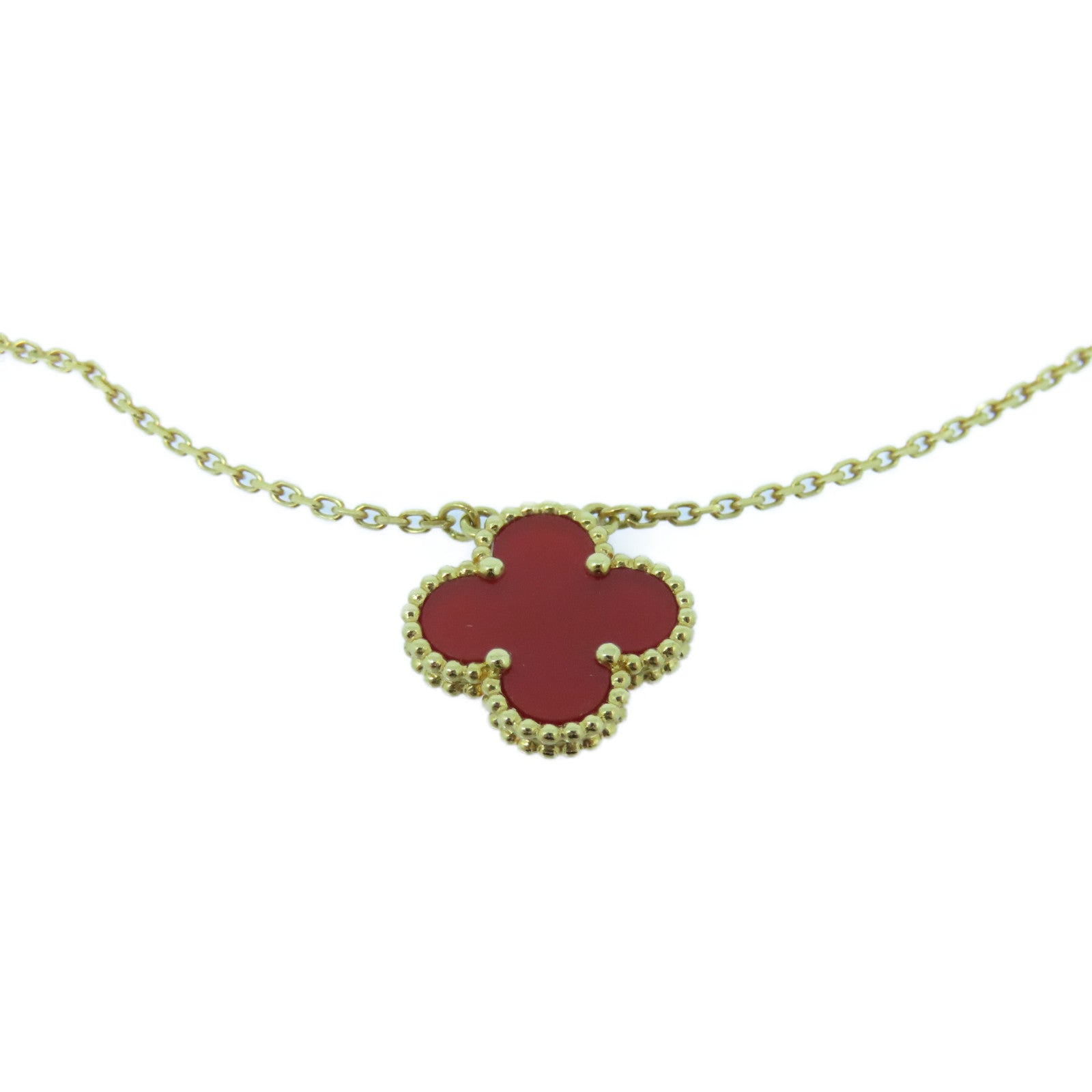 Van Cleef & Arpels 18K玫瑰金Sweet Alhambra Pendant項鍊金色/紅色