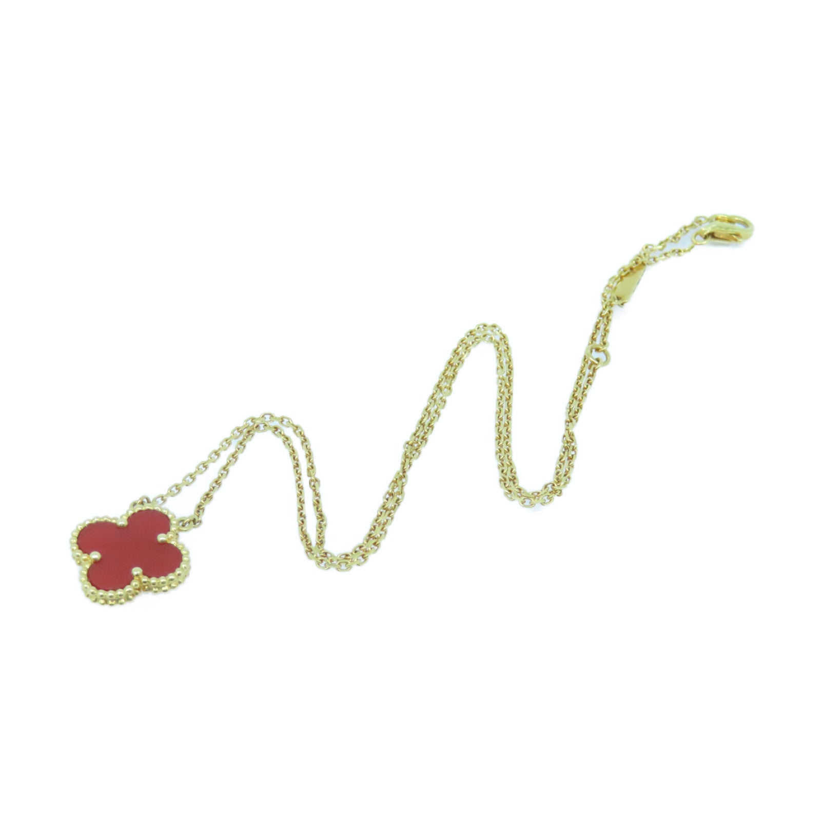 Van Cleef & Arpels 18K玫瑰金Sweet Alhambra Pendant項鍊金色/紅色