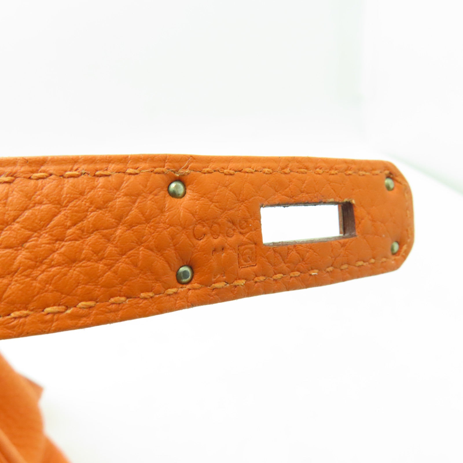 HERMES Togo皮革Kelly 32銀扣手挽肩背兩用袋橙色