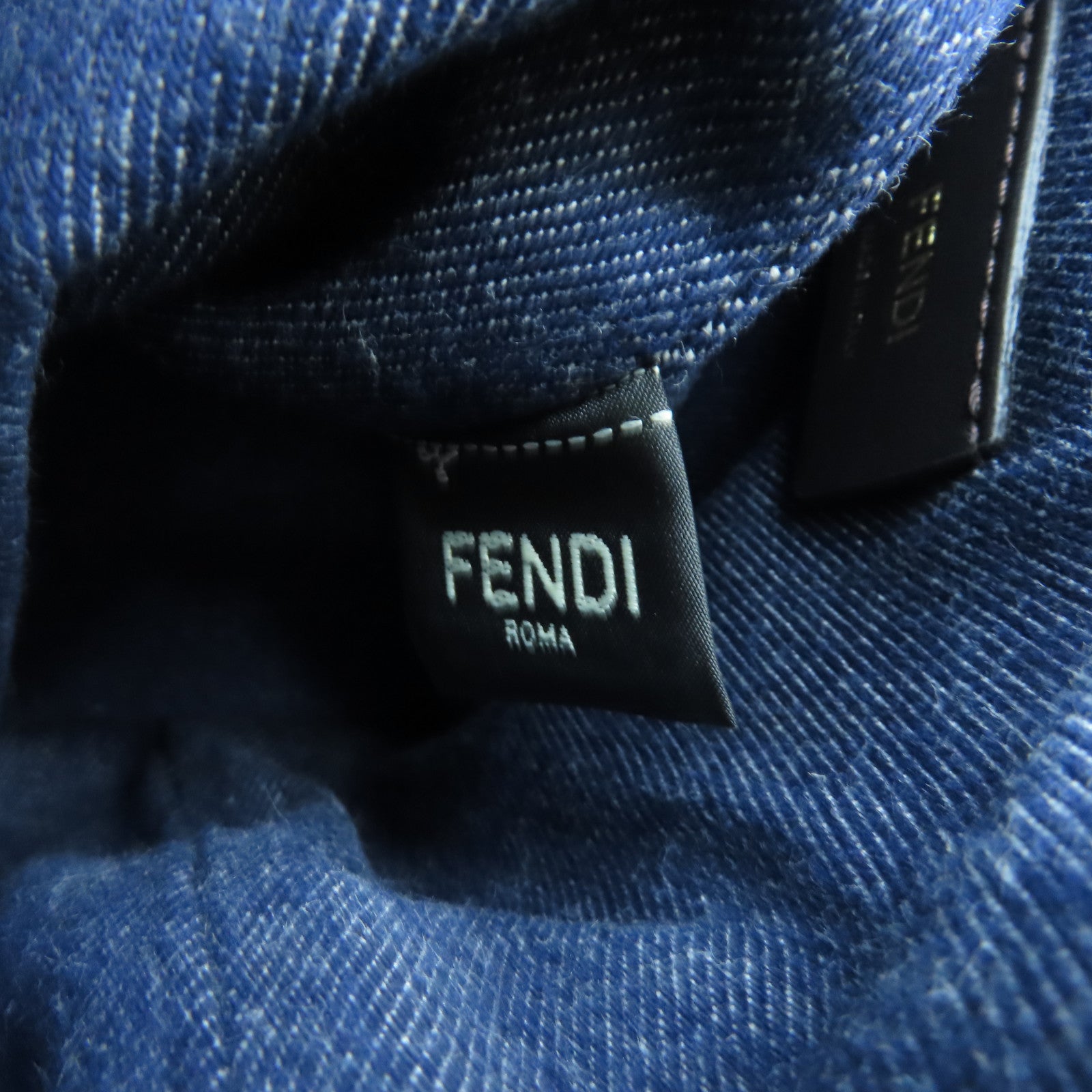 FENDI 帆布2way Shoulder Bag金扣手挽肩背兩用袋藍色