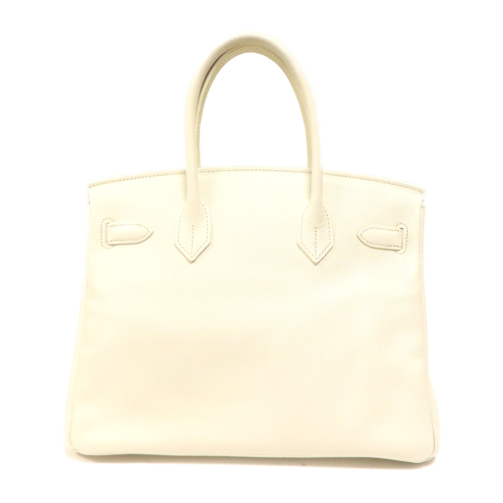 HERMES Epsom皮革Birkin 30金扣手挽袋白色