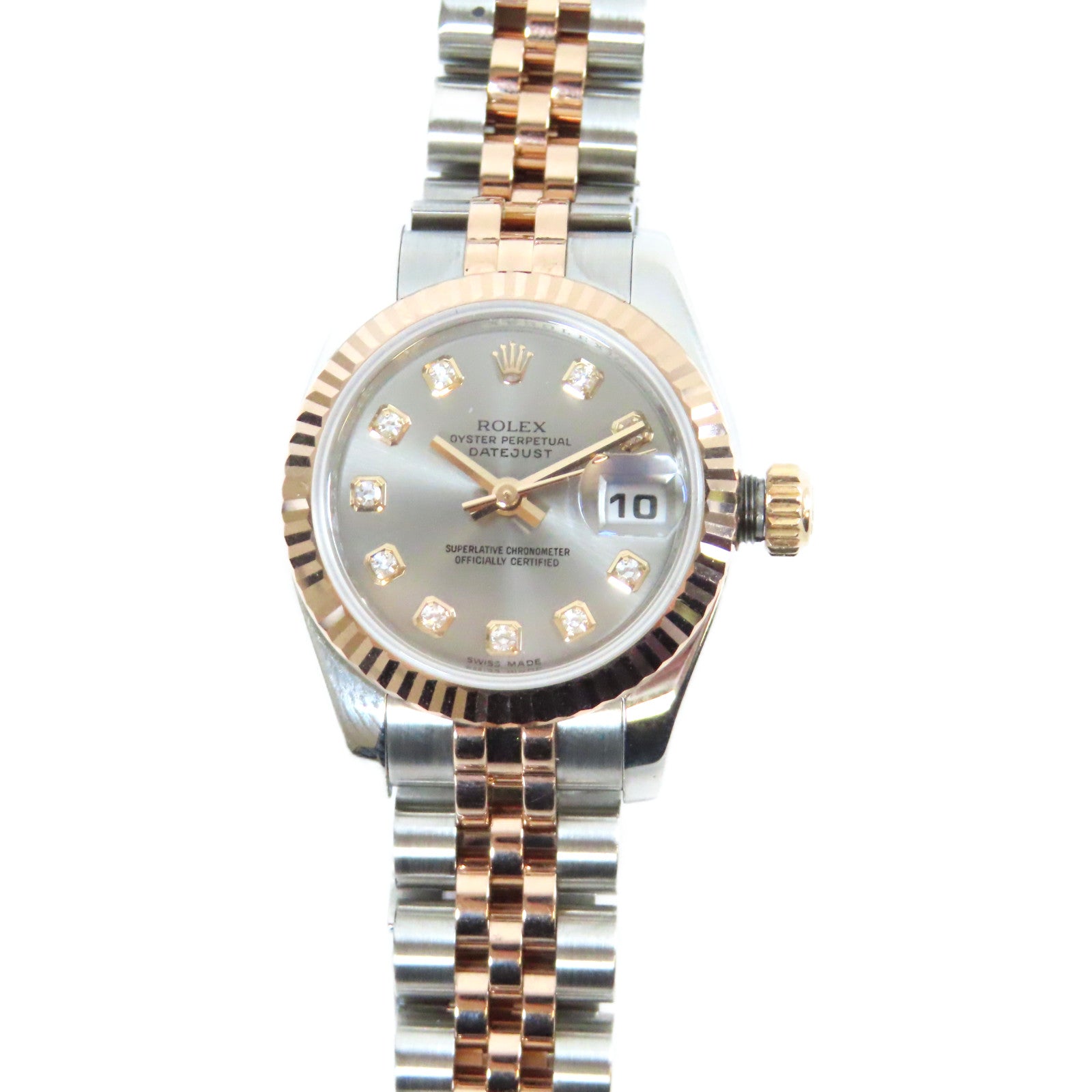 ROLEX Datejust 26mm 18K玫瑰金/不鏽鋼自動機芯手錶玫瑰金色/銀色