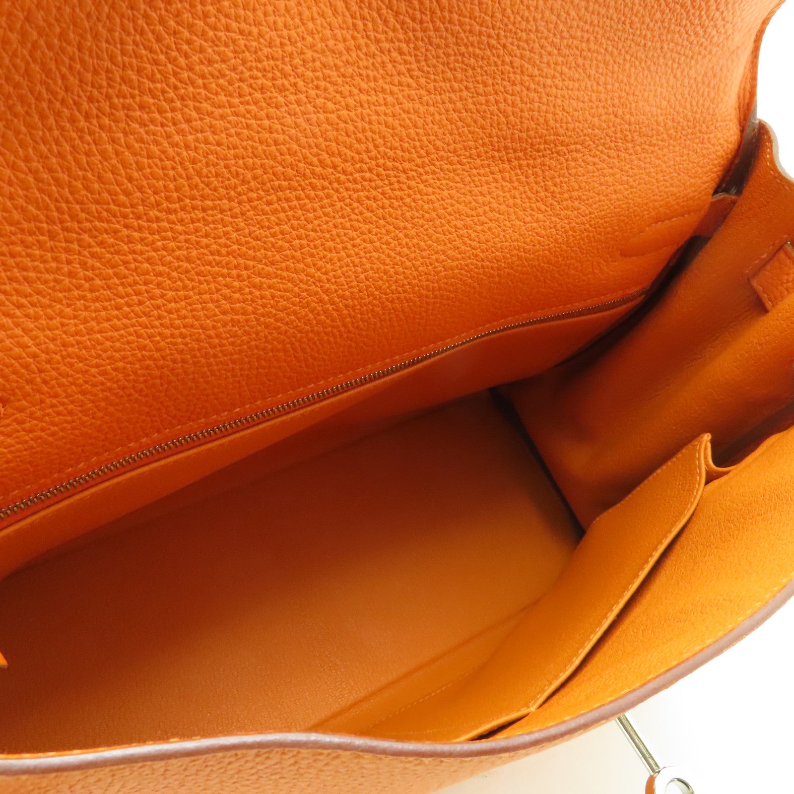 HERMES Togo皮革Kelly 32銀扣手挽肩背兩用袋橙色