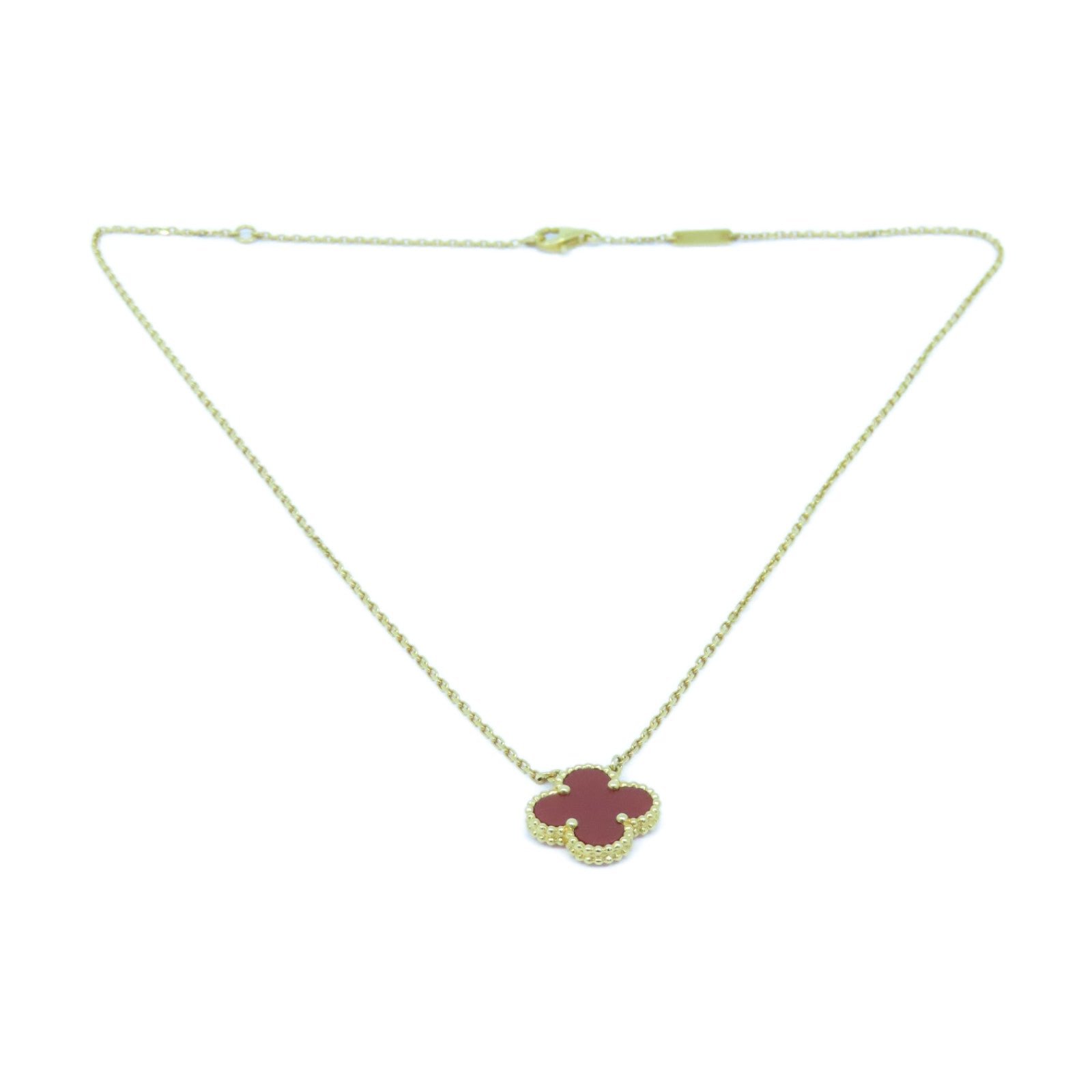 Van Cleef & Arpels 18K玫瑰金Sweet Alhambra Pendant項鍊金色/紅色
