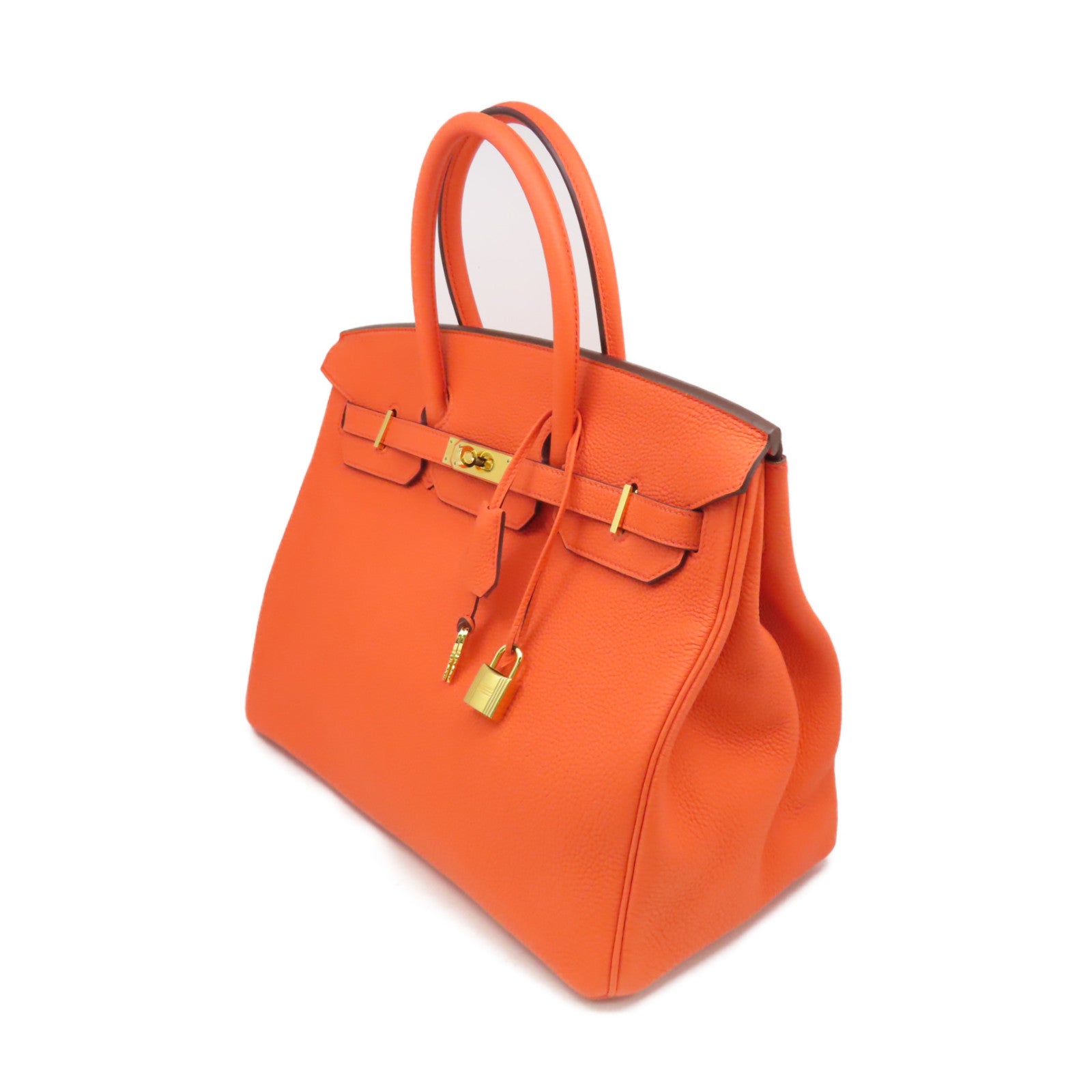 HERMES Togo皮革Birkin 35 Handbag金扣手挽袋Orange Poppy/罌粟花橘色