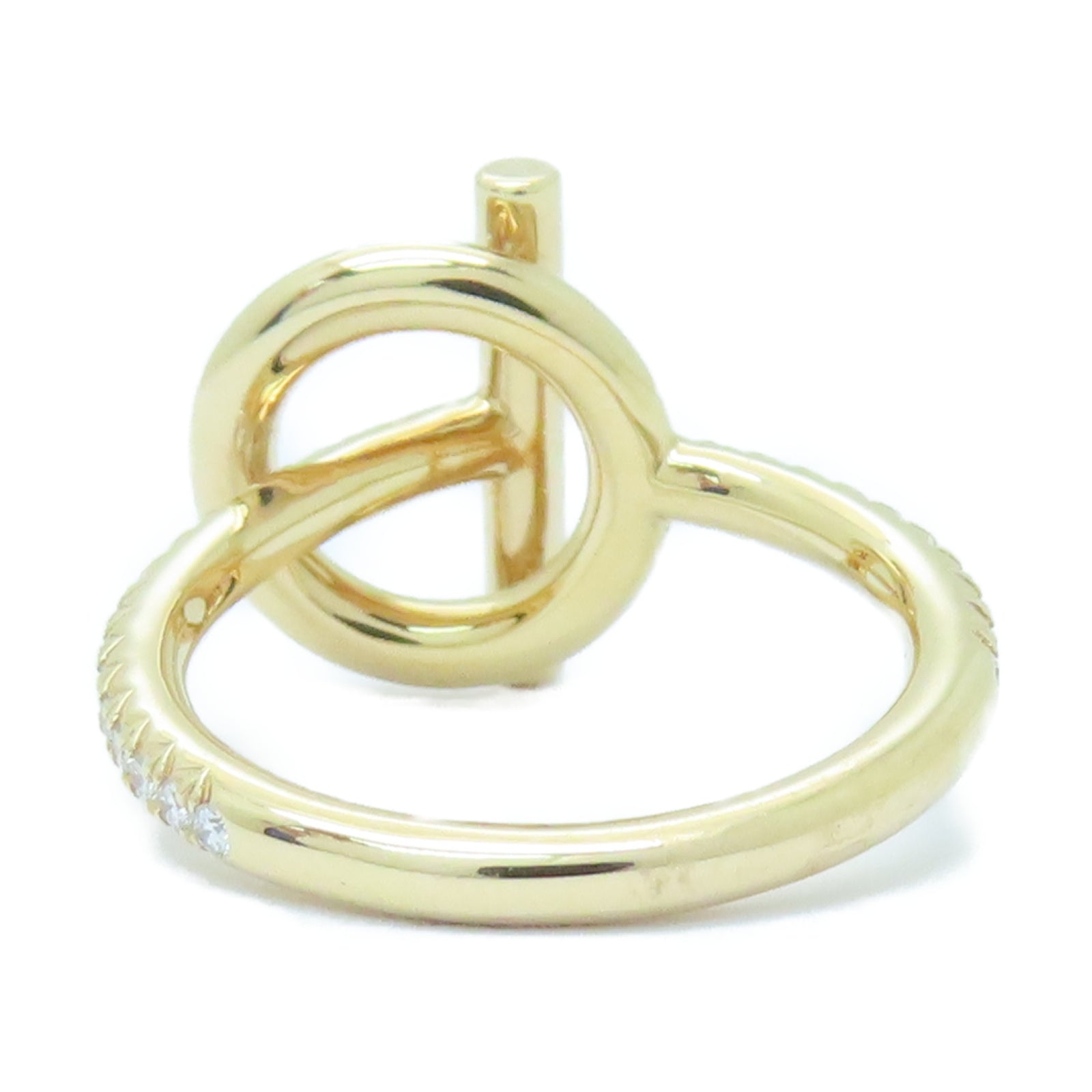 HERMES 18K玫瑰金Diamond Finesse Ring 0.43ct鑽石戒指#51/US#5.75