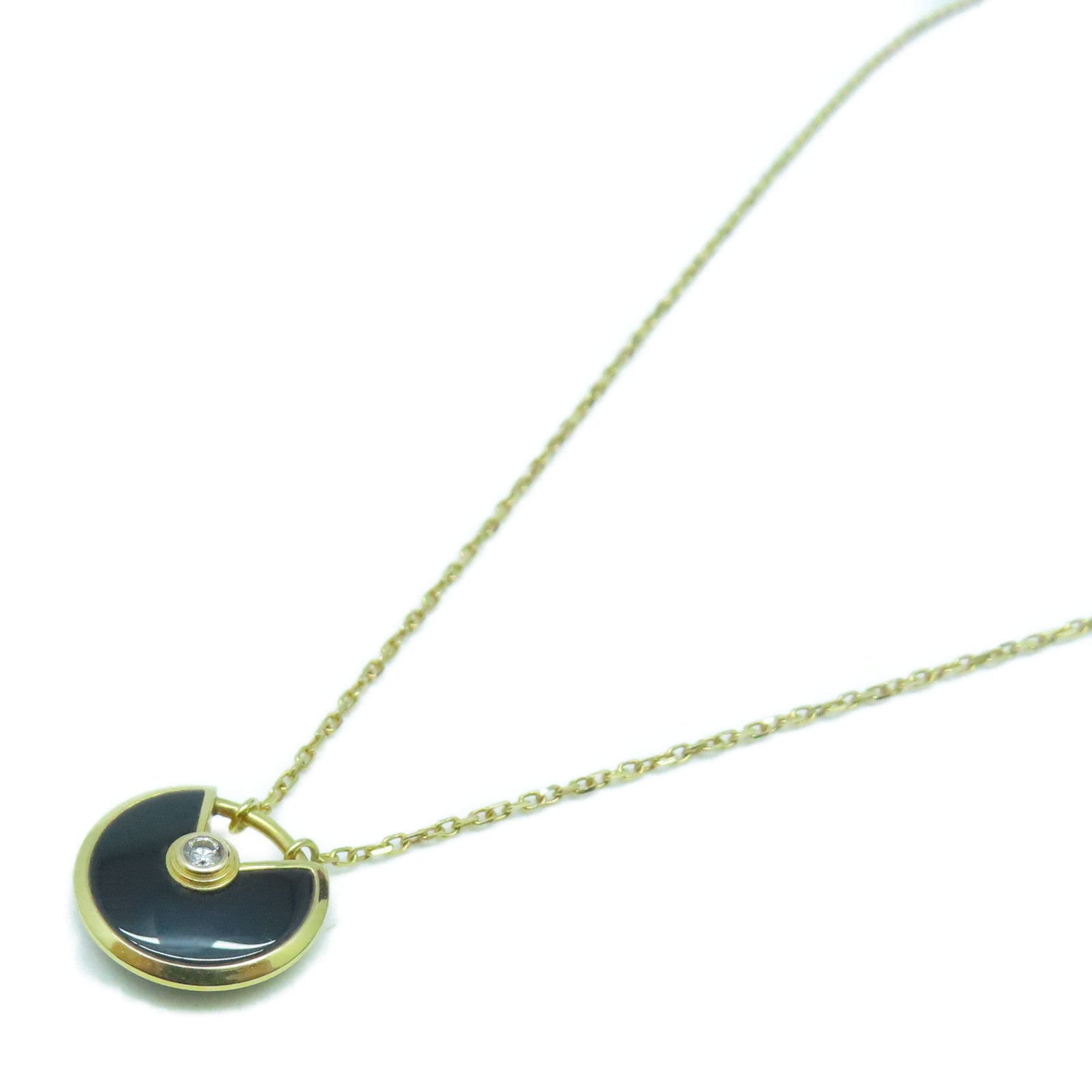 CARTIER 18K金Amulette de Cartier金扣項鍊黑色/金色